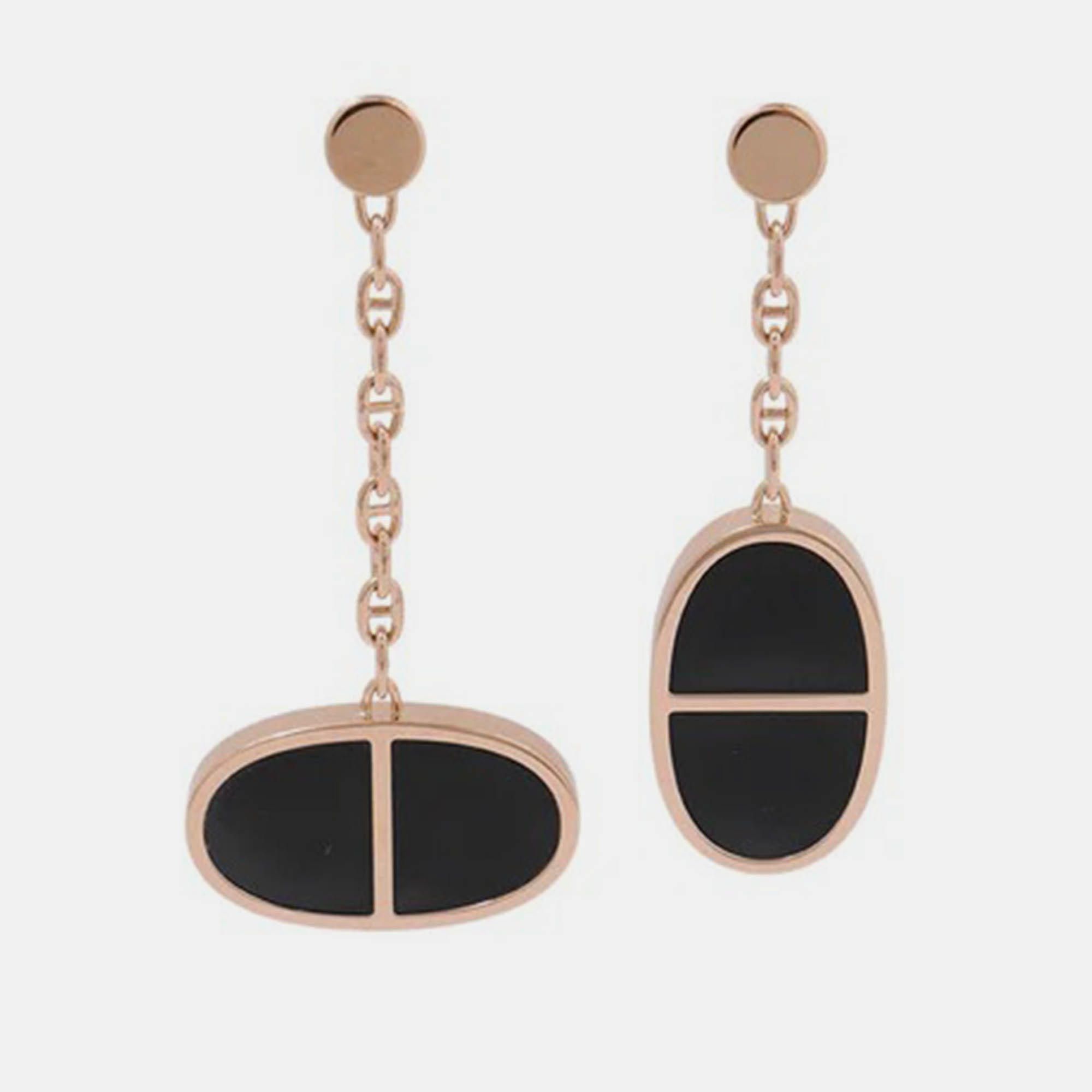 مملوكة مسبقًا Hermes Chaine D'Ancre Earrings Verso K18Pg Ceramic