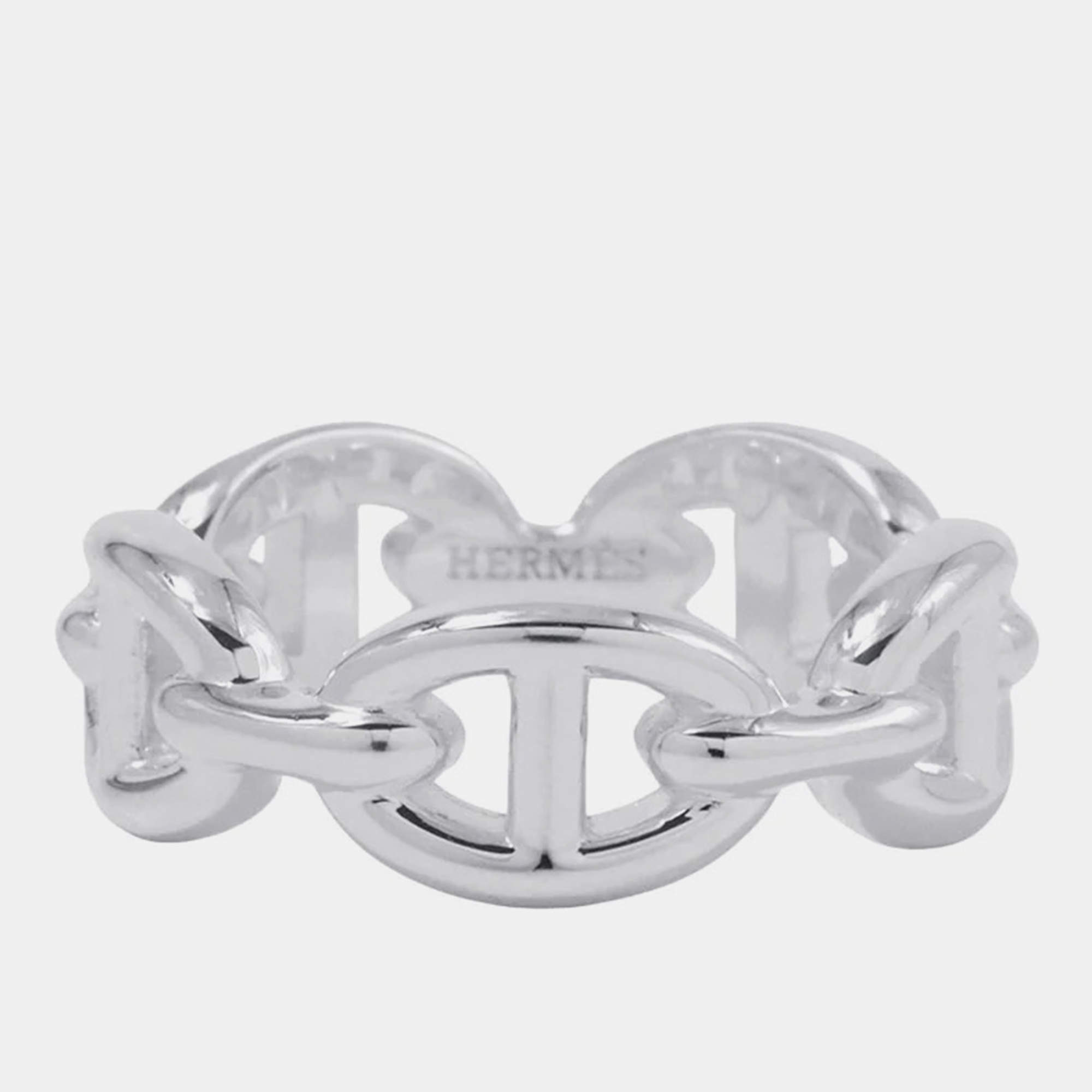 مملوكة مسبقًا Hermes Chaine D'Ancre Anchene Ring Size Pm/53/#13 Sv925