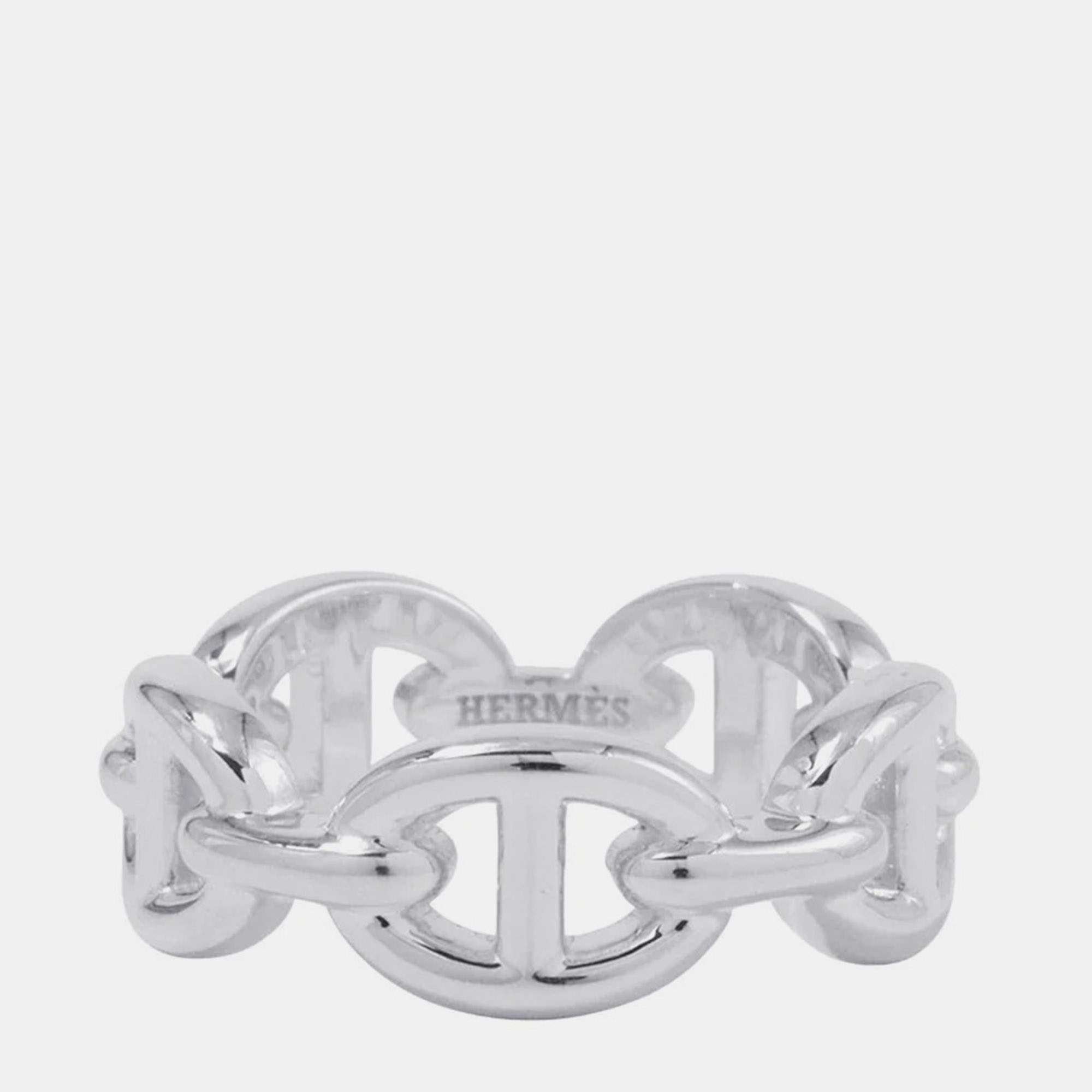 Pre Owned خاتم هيرمس شين دانك أنشين مقاس صغير 52/#12 Sv925