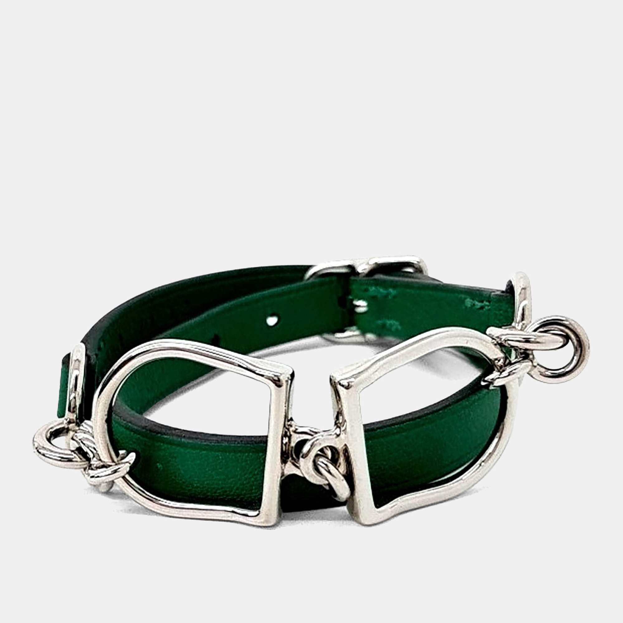 Pre Owned Hermes Leather Etrier Bracelet