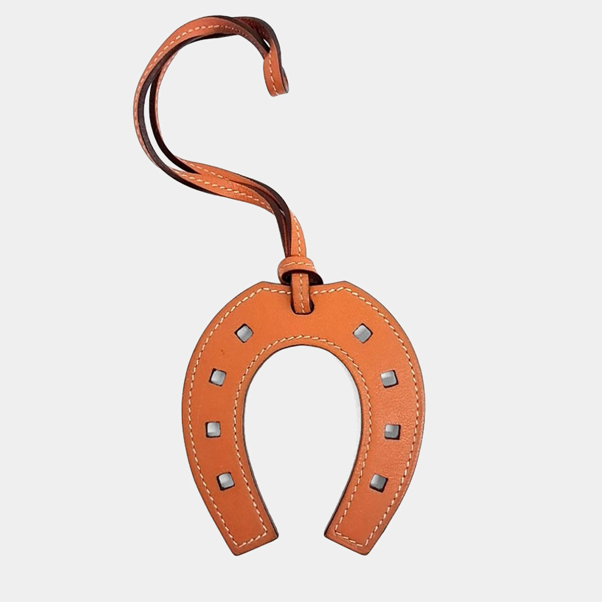 مملوكة مسبقًا Hermes Orange Leather Horseshoe Bag