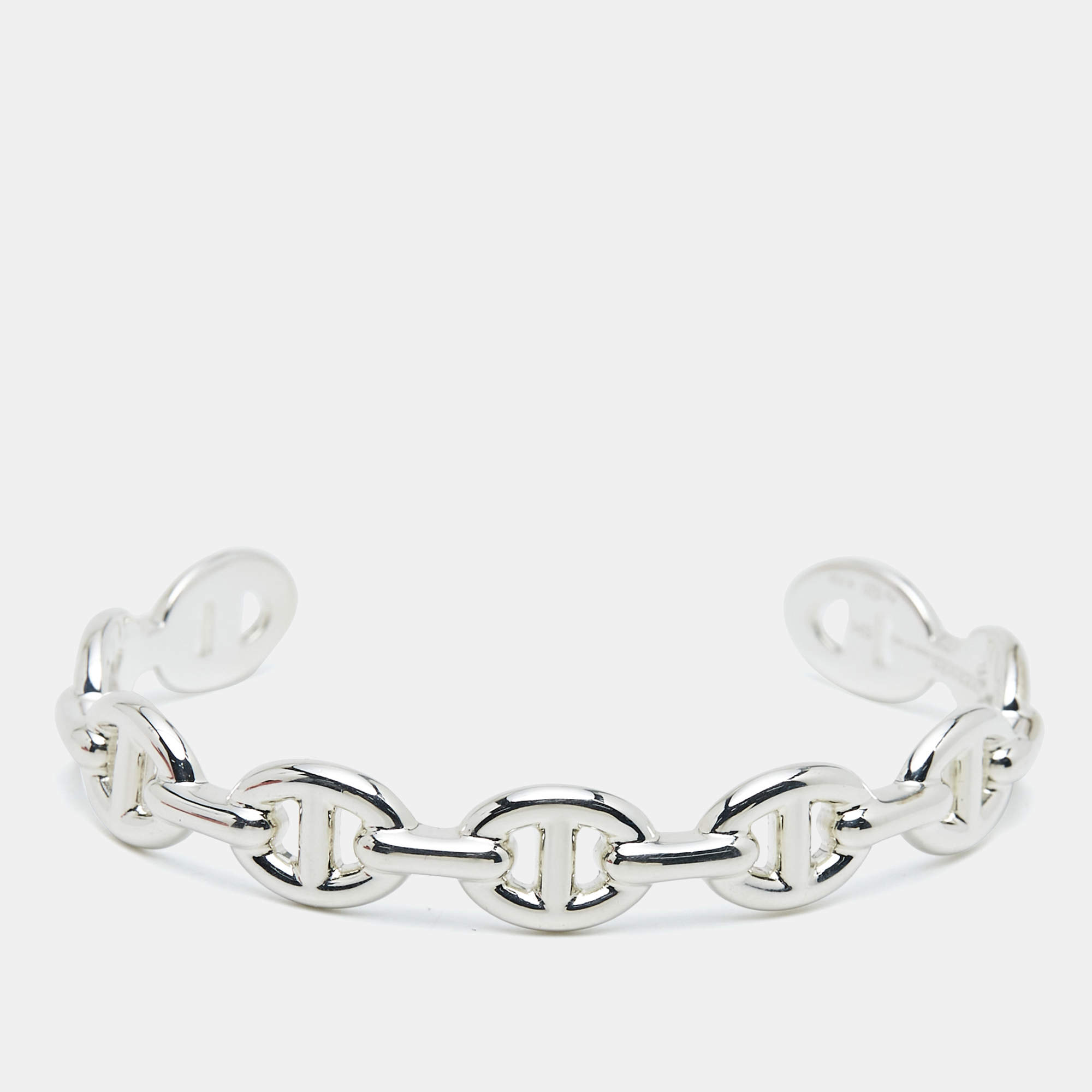 مملوكة مسبقًا Hermes Chain d'Ancre Sterling Silver Bracelet