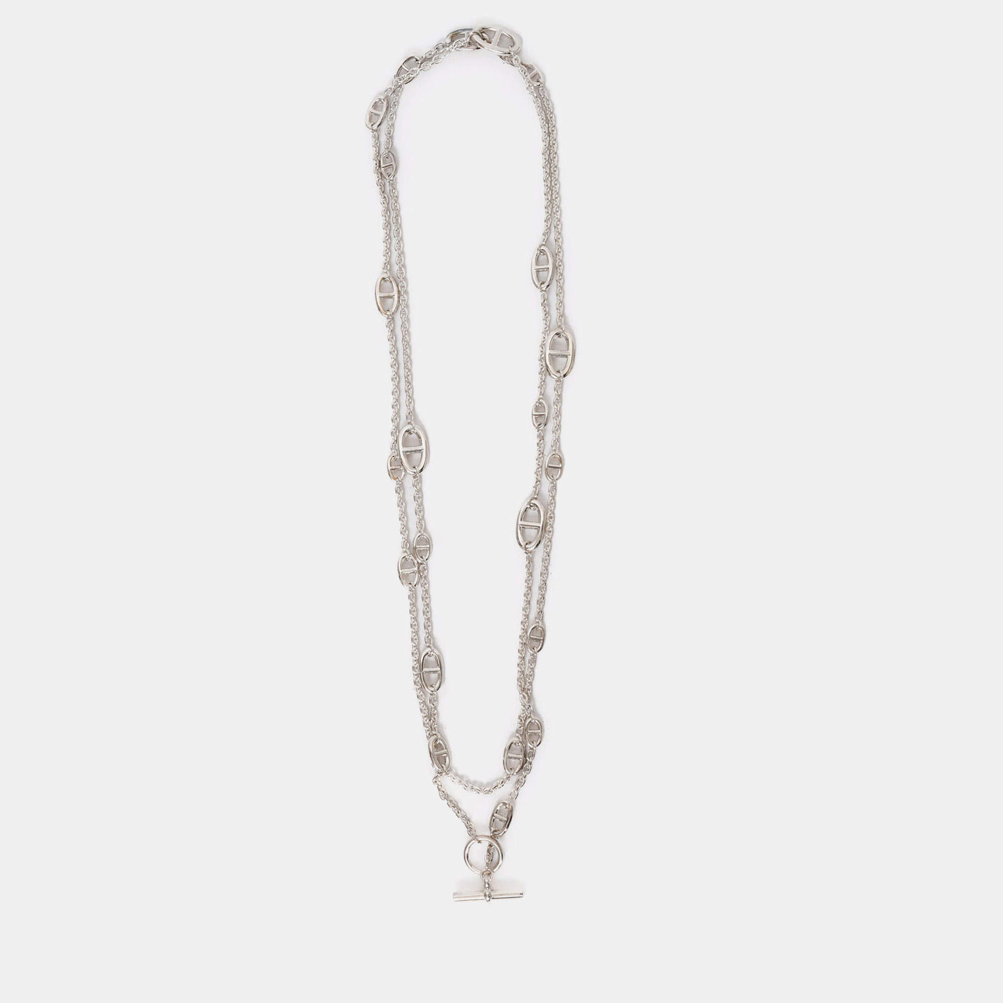 مملوكة مسبقًا Hermes Sterling Silver Farandole 160 Necklace