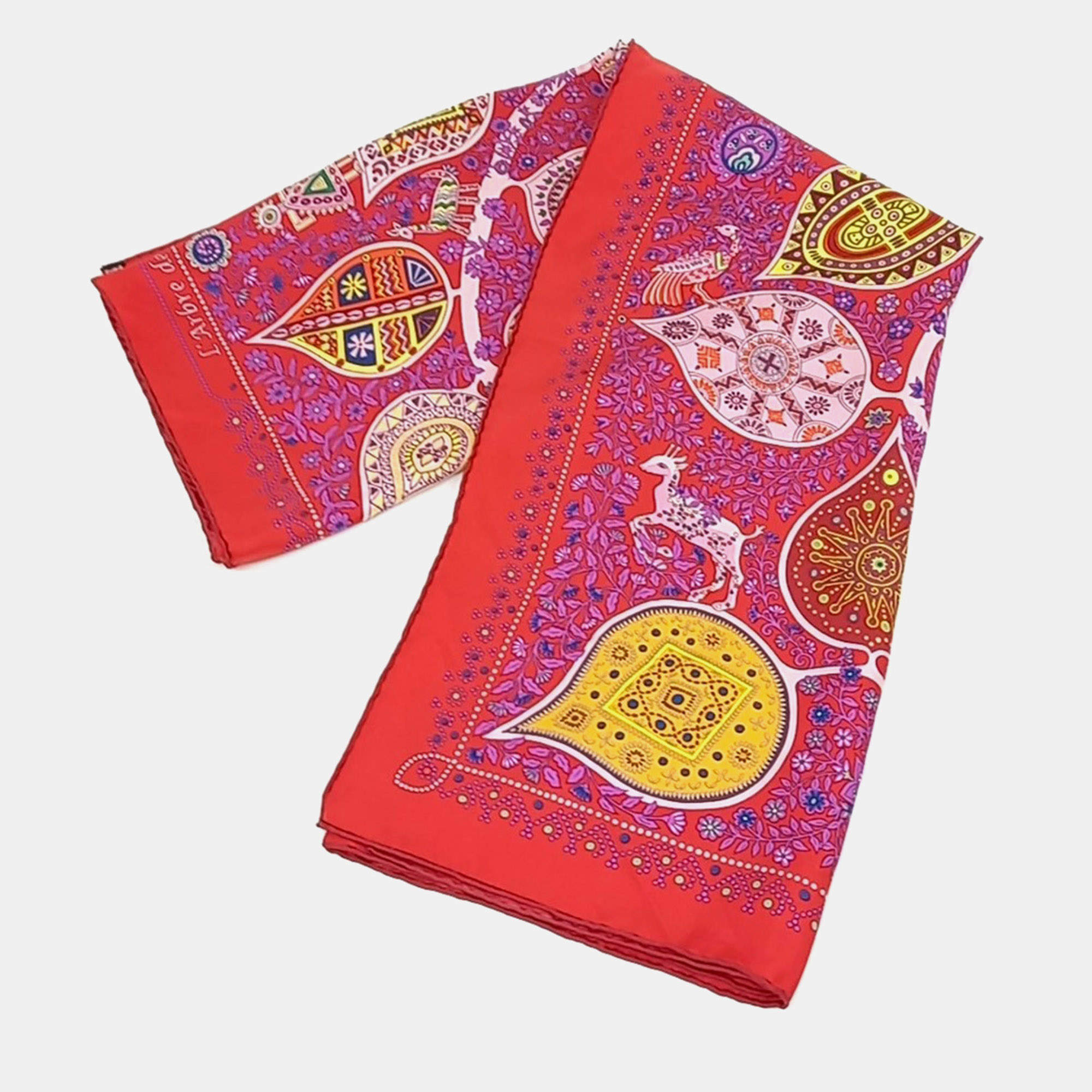 Pre Owned وشاح حرير متنوع الألوان من هيرميس