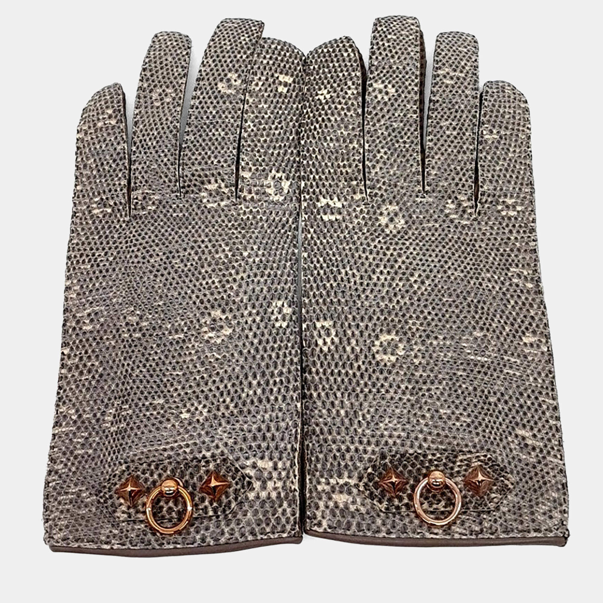 Pre Owned Hermes Lizard Leather Gloves