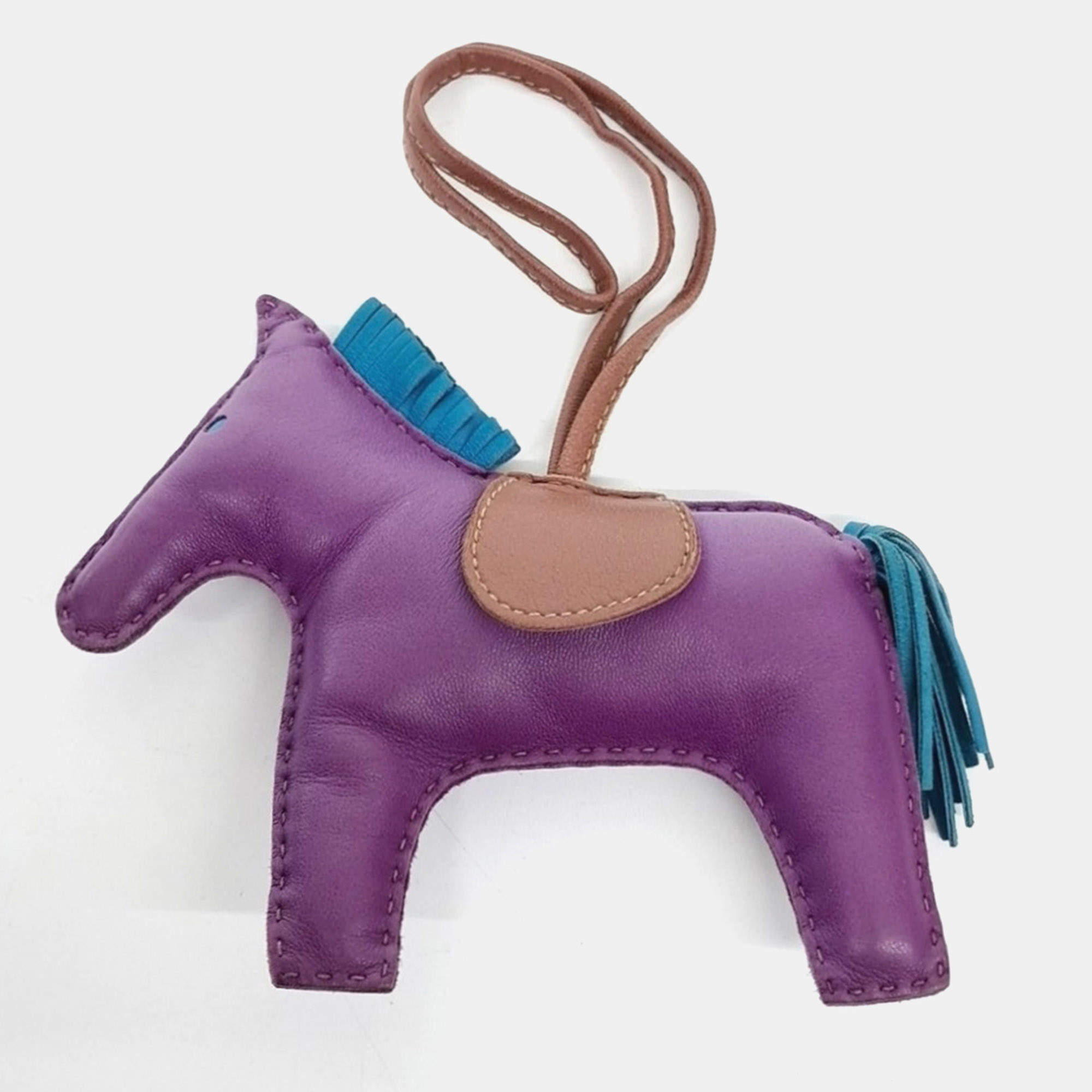 Pre Owned Hermes Rodeo Pink Leather Large Bag Charm 