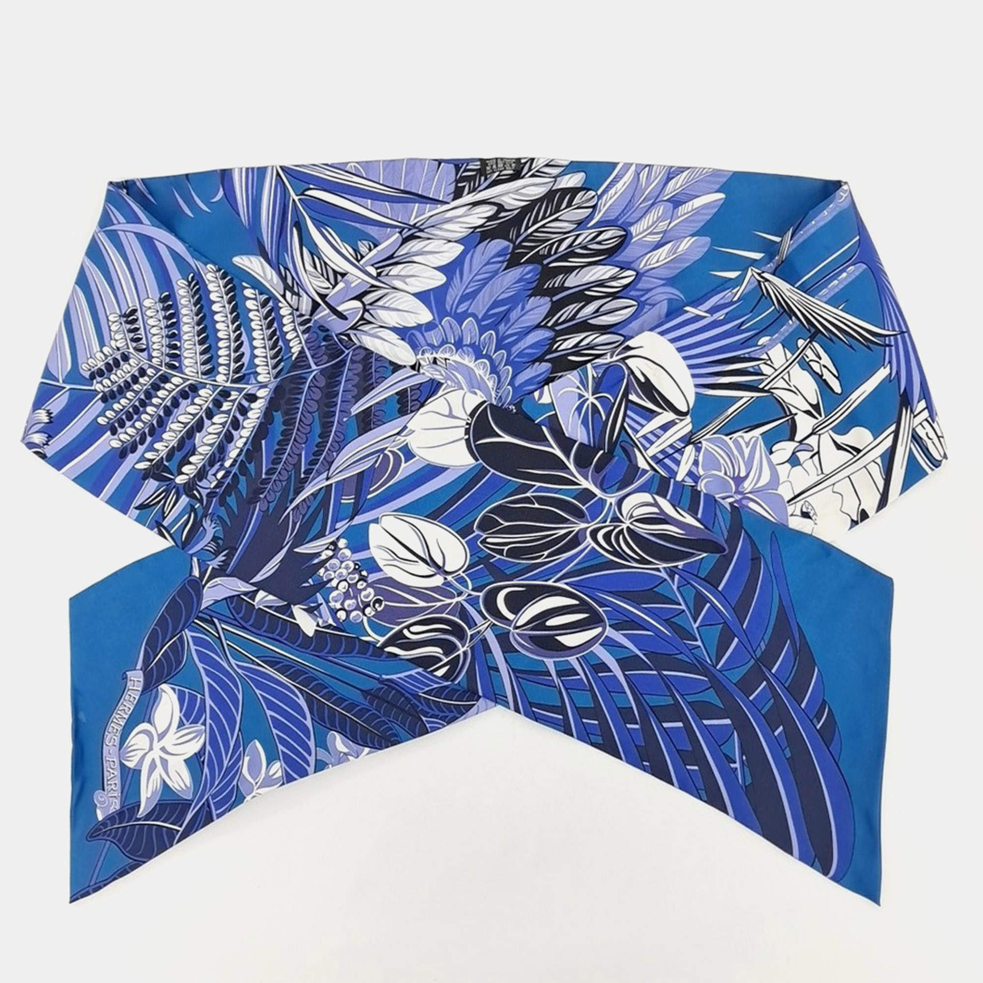 Pre Owned وشاح هيرمس ماسي تويلي أزرق