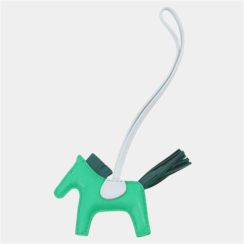 Pre Owned هيرمس روديو مينث/مالاكيت/بلو بروم جلد خراف مقاس صغير