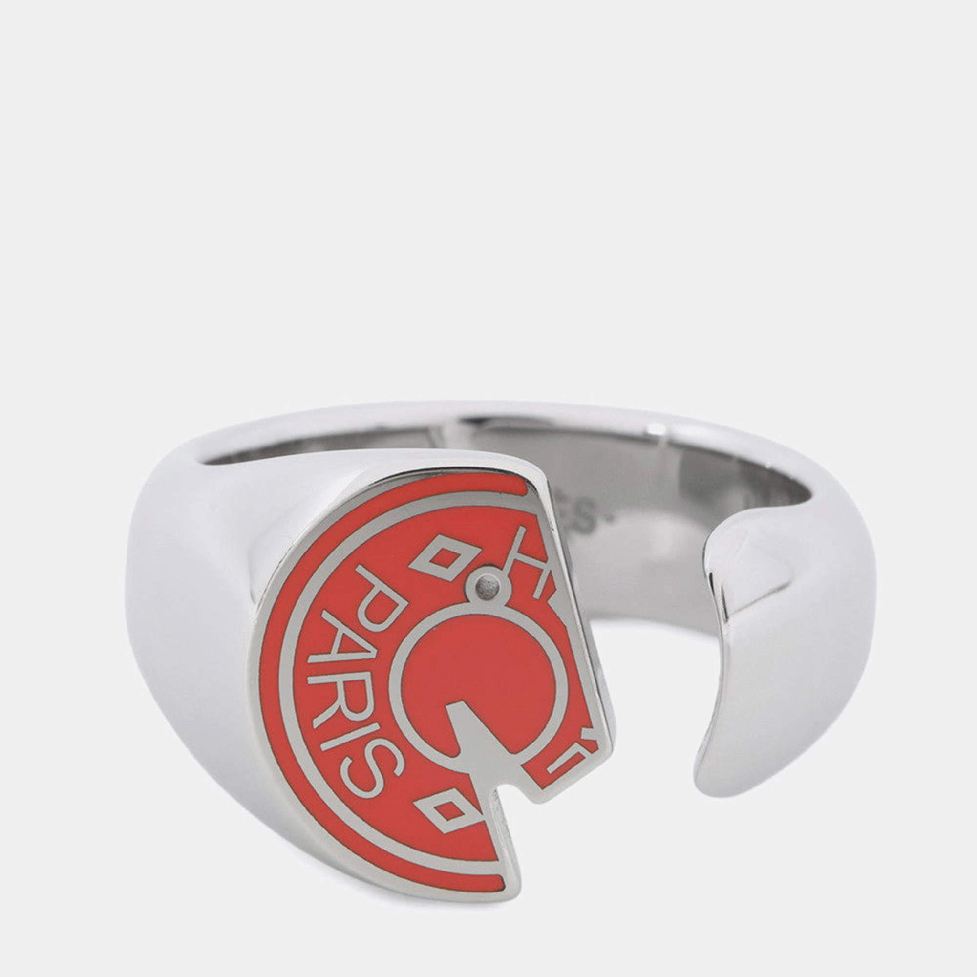 Pre Owned خاتم هيرمس كاروسيل مقاس تي ٥٨ ميدان برتقالي معدن