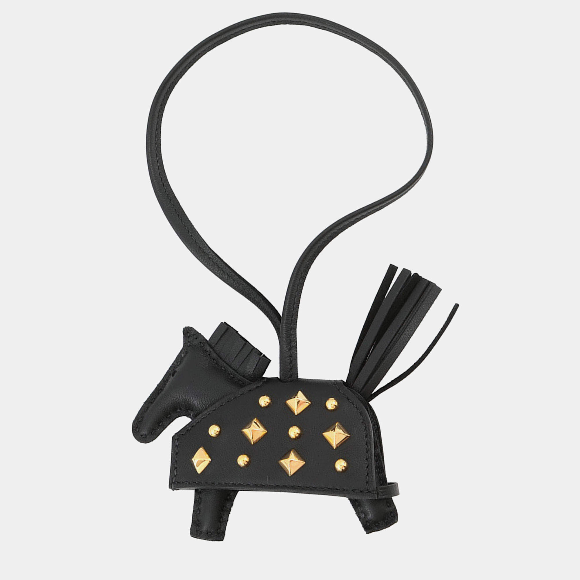 Pre Owned Hermes Robeo Padlock Black Lambskin