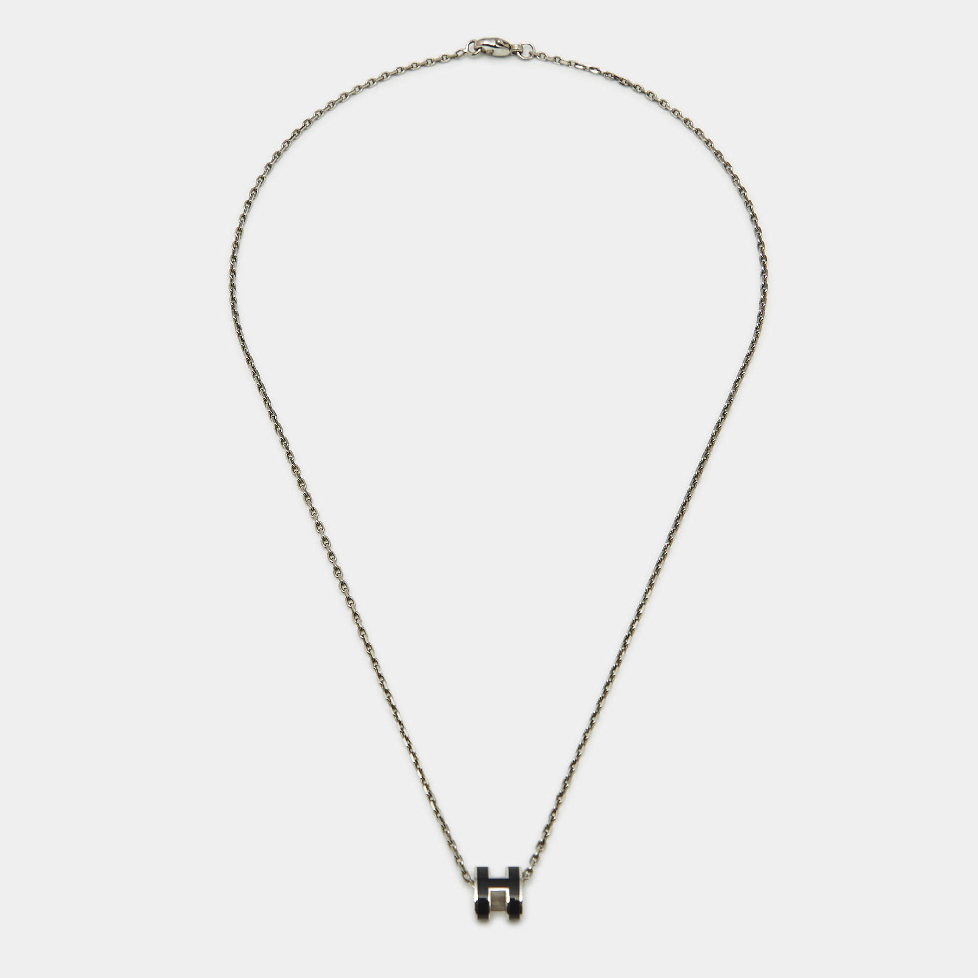 مملوكة مسبقًا قلادة هيرمس ميني بوب H مينا مطلي بالبلاديوم