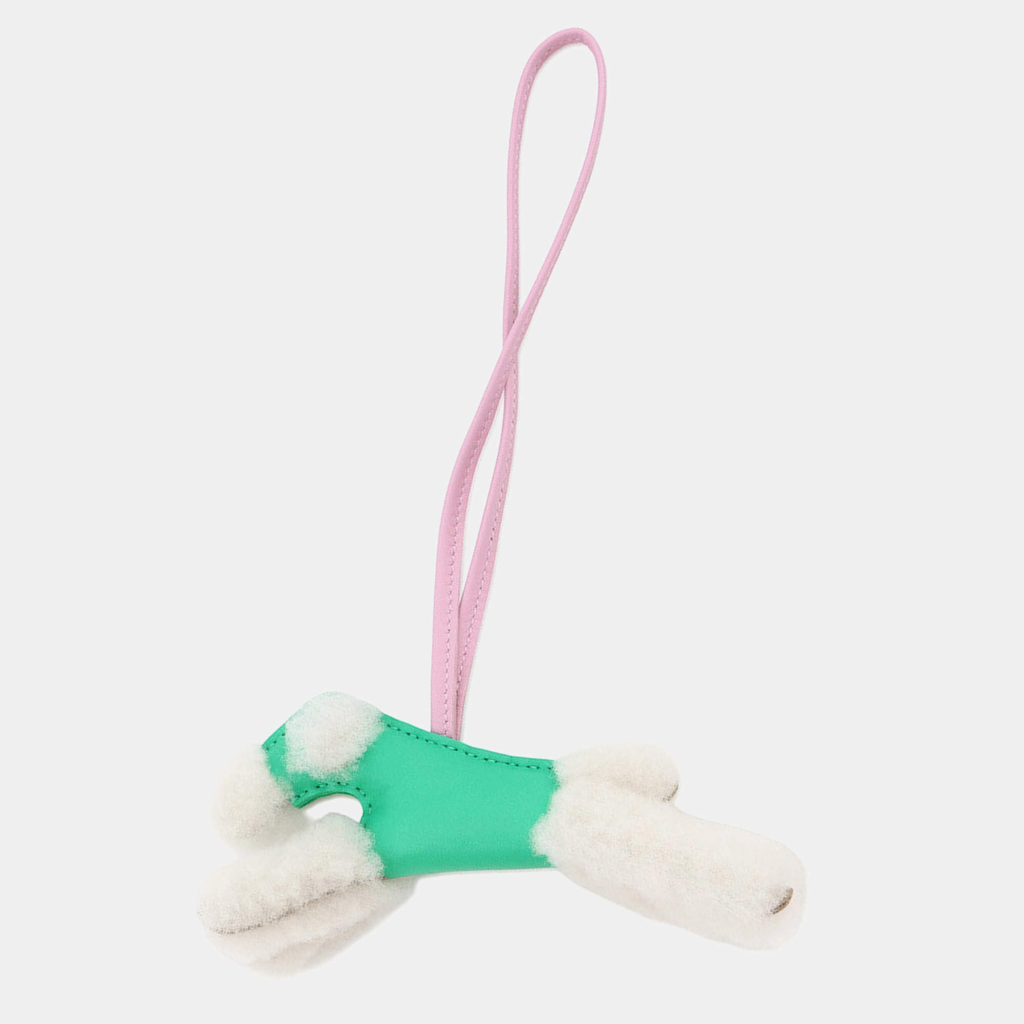 Pre Owned تَميمة هيرميس بوادي شنطة سحرية مينت/موف سلفستر جلد خروف موتون