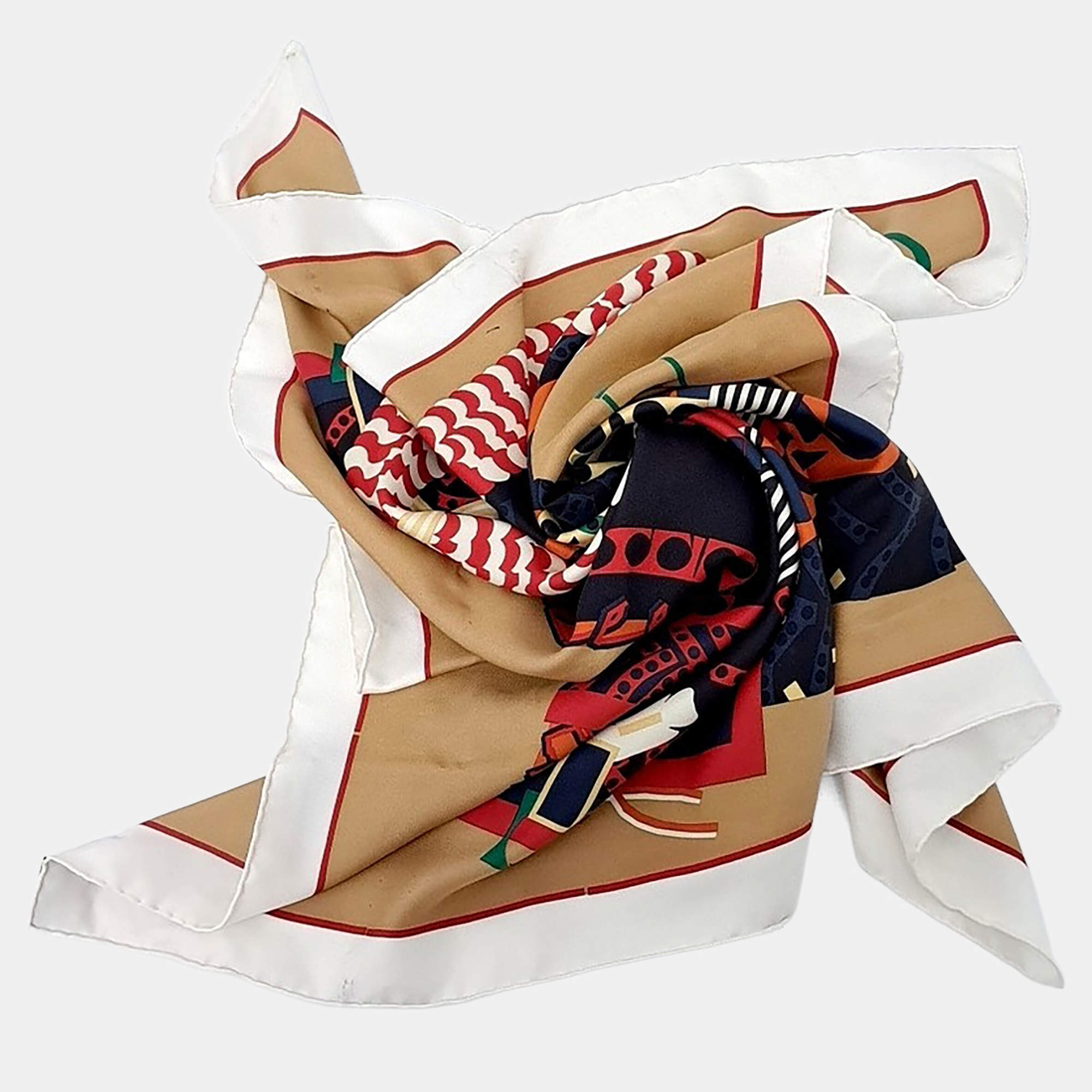 Pre Owned وشاح هيرمس حرير متعدد الألوان