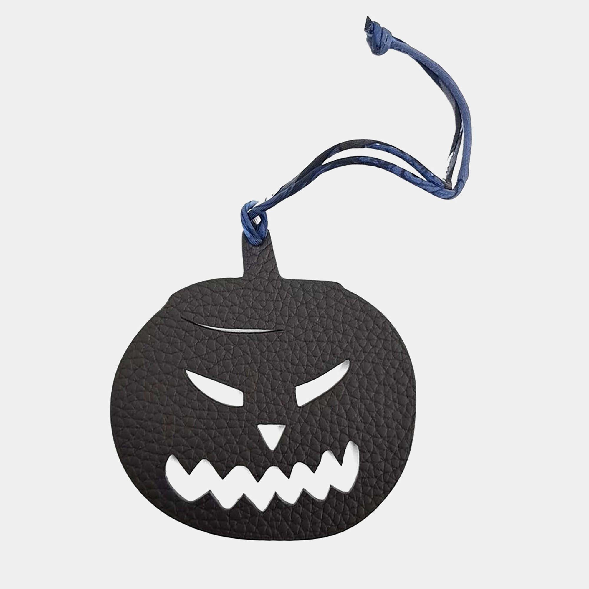 Pre Owned Hermes Leather Black Petit H Petit Hache Bag Charm