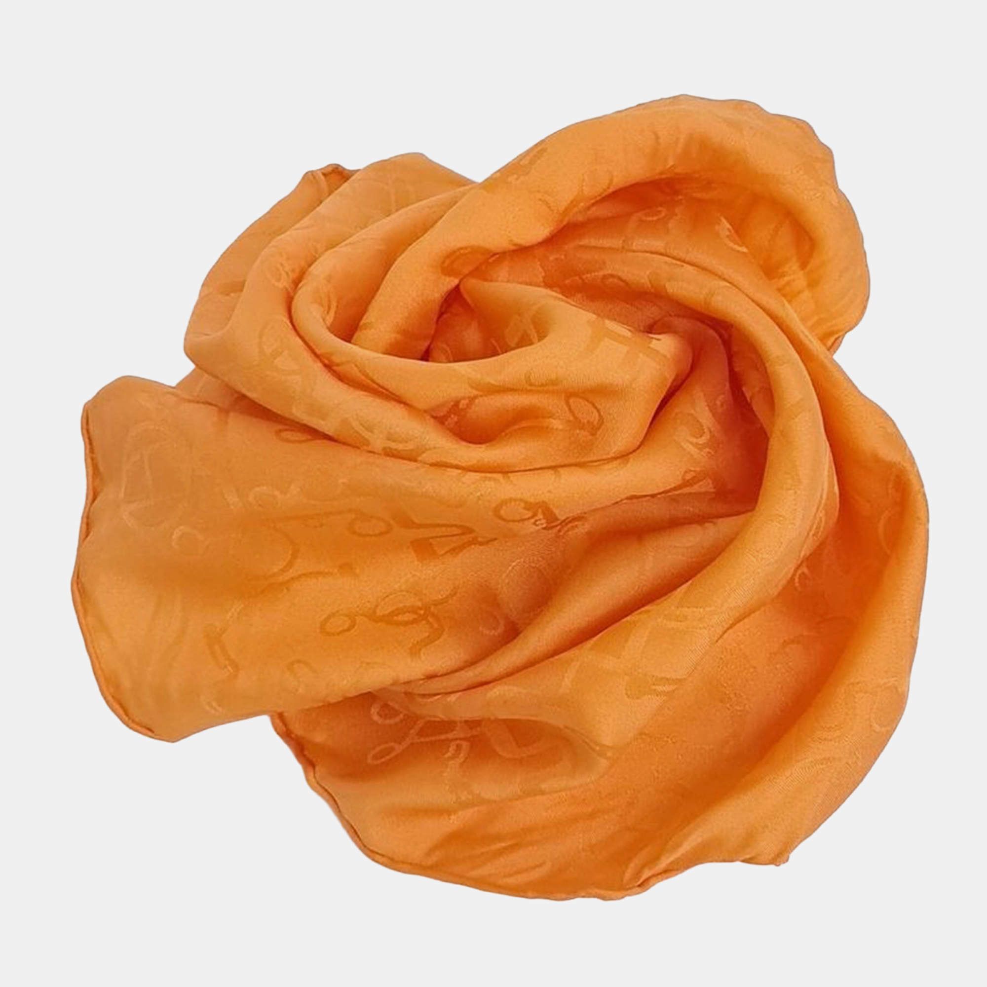 Pre Owned Hermes Orange Silk Petite Scarf