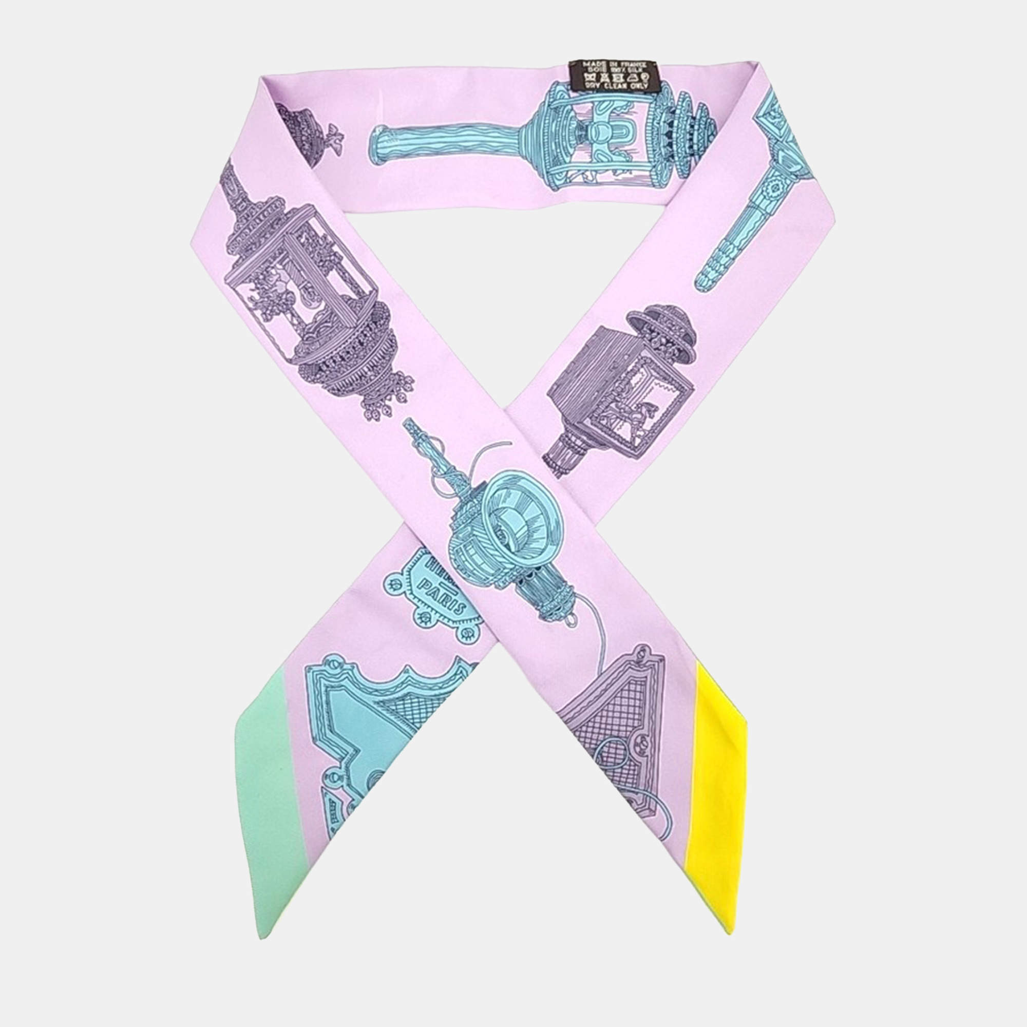 Pre Owned Hermes Twilly Multicolor Silk Scarf