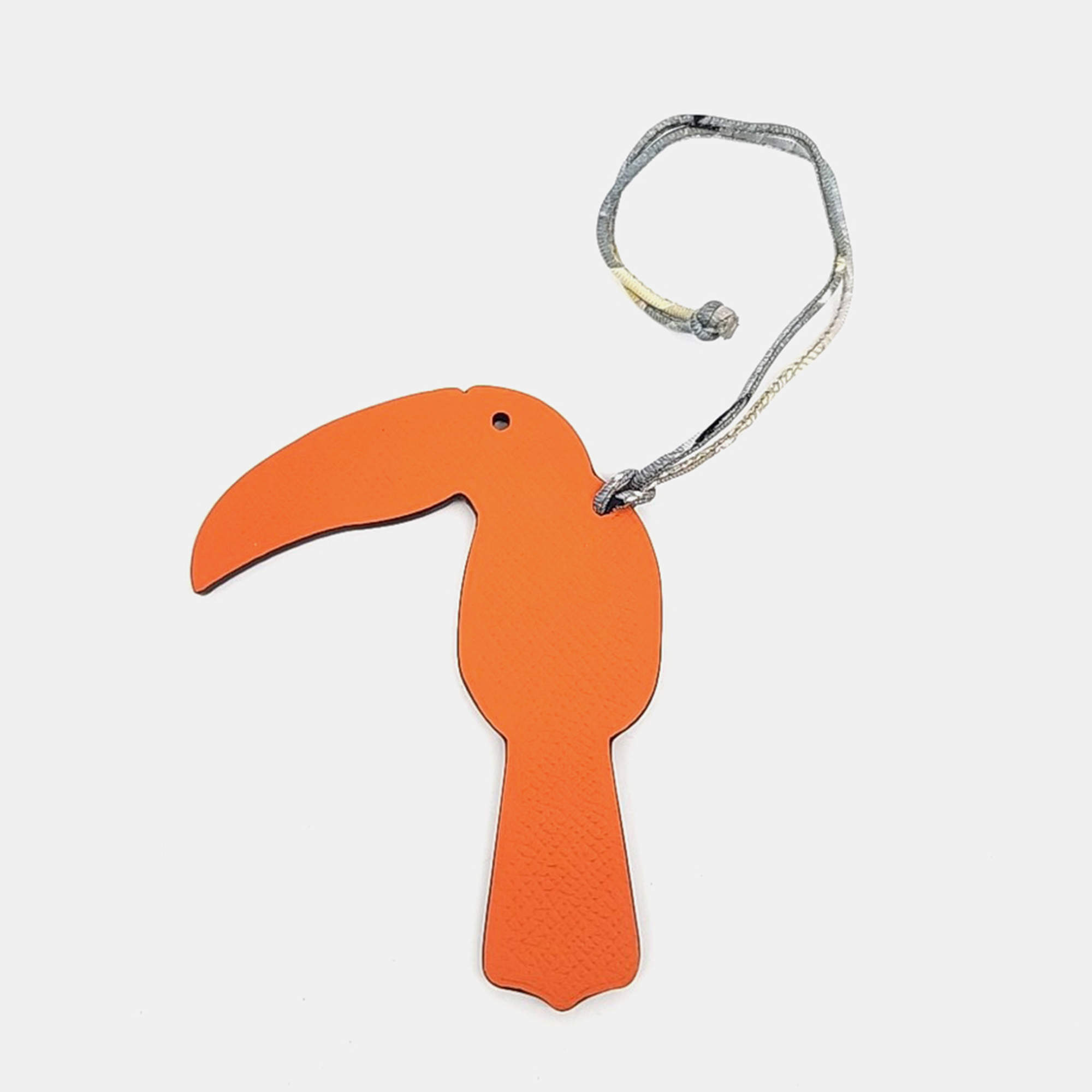 Pre Owned Hermes Petit H Petit Hache Orange Leather Bag Charm