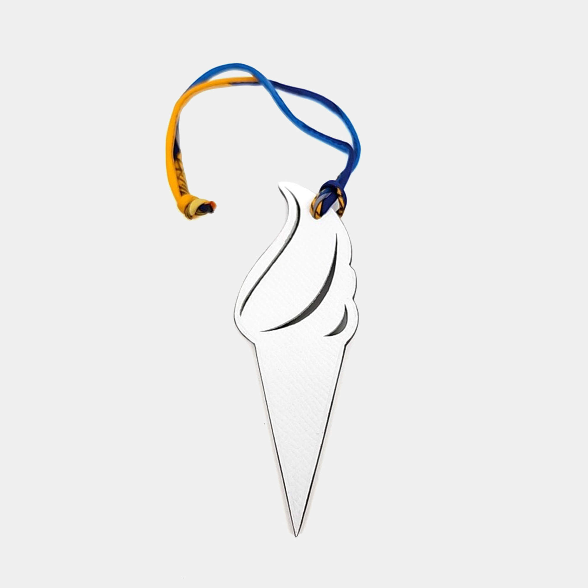 Pre Owned Hermes Petit H Petit Hache White Leather Bag Charm