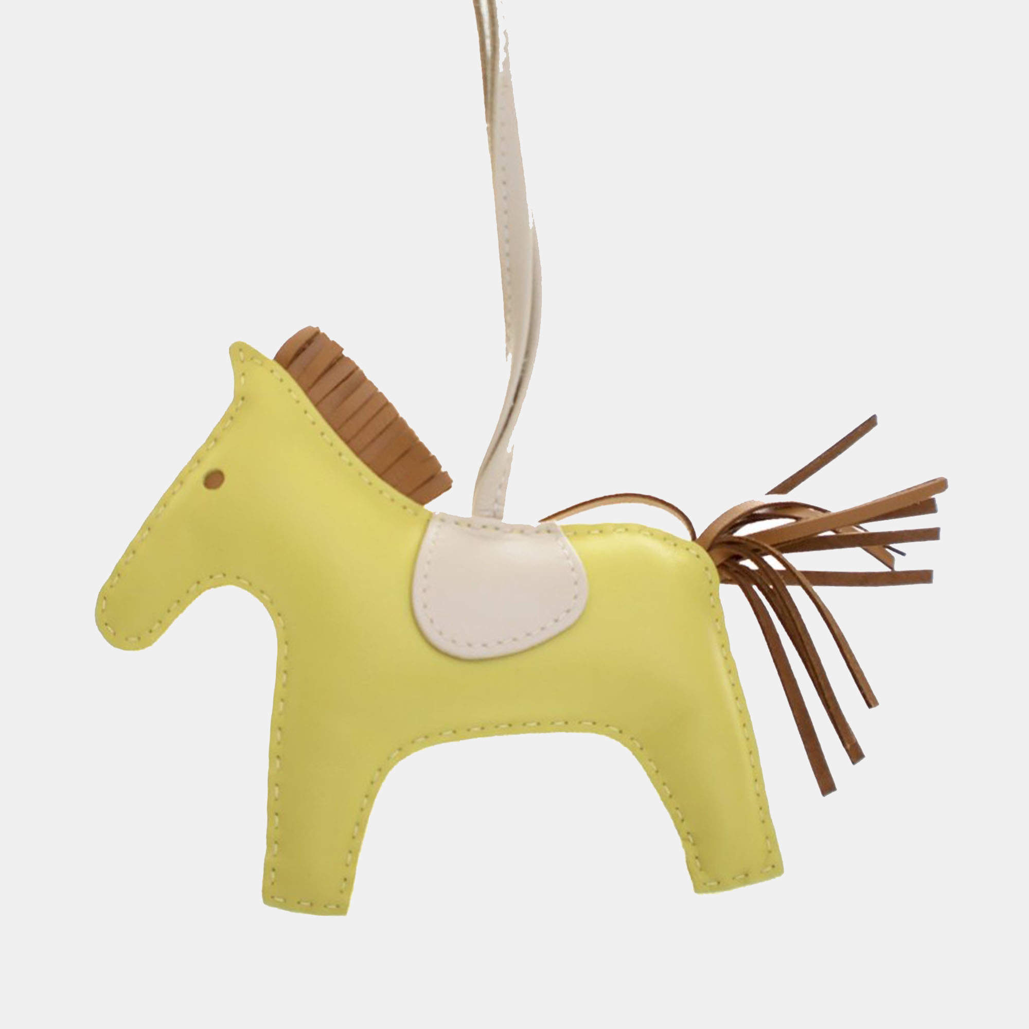 Pre Owned Hermes Rodeo MM Milo Lambskin Leather Bag Charm