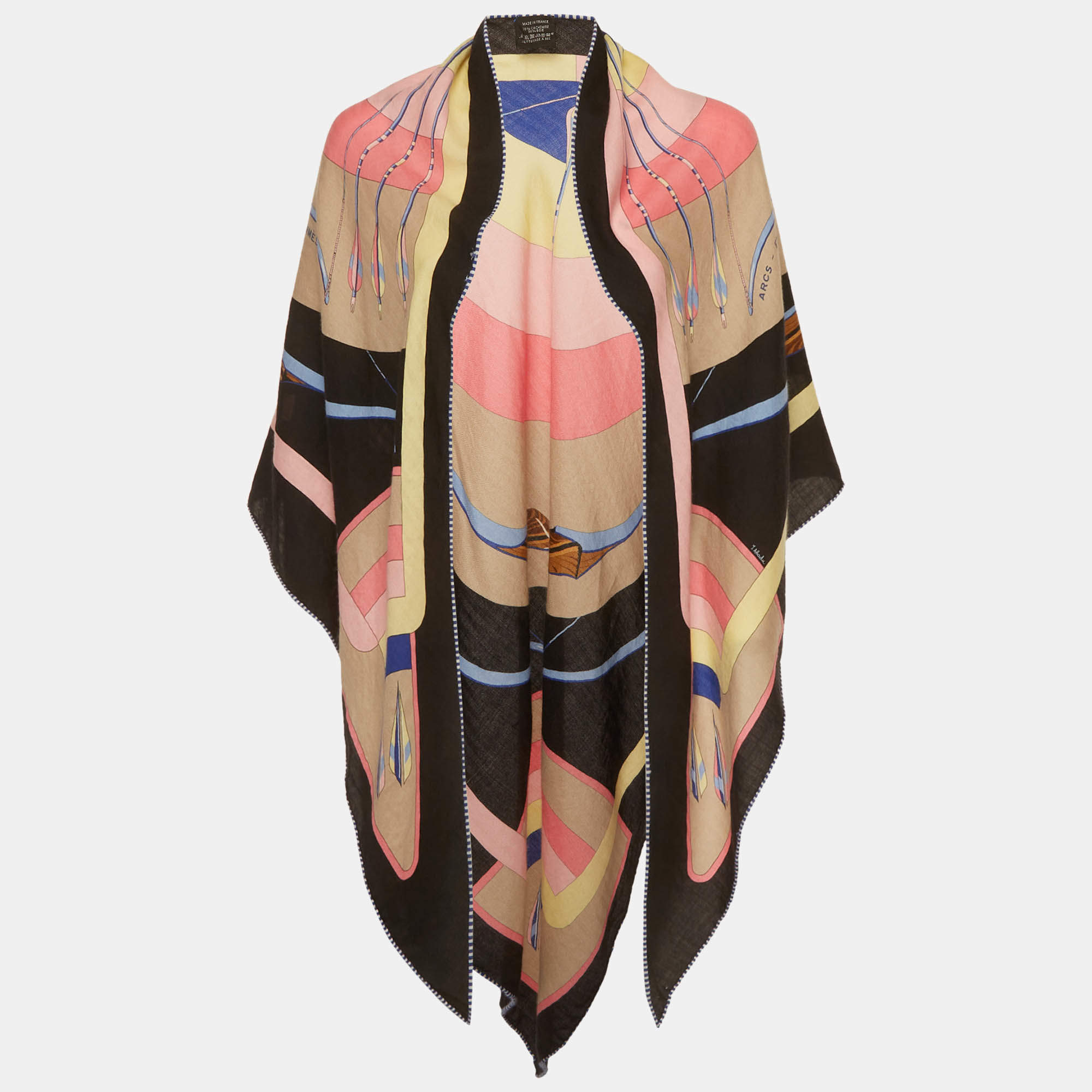 مملوكة مسبقًا Hermès Multicolor Arcs-en-Ciel Cashmere & Silk Triangle Scarf