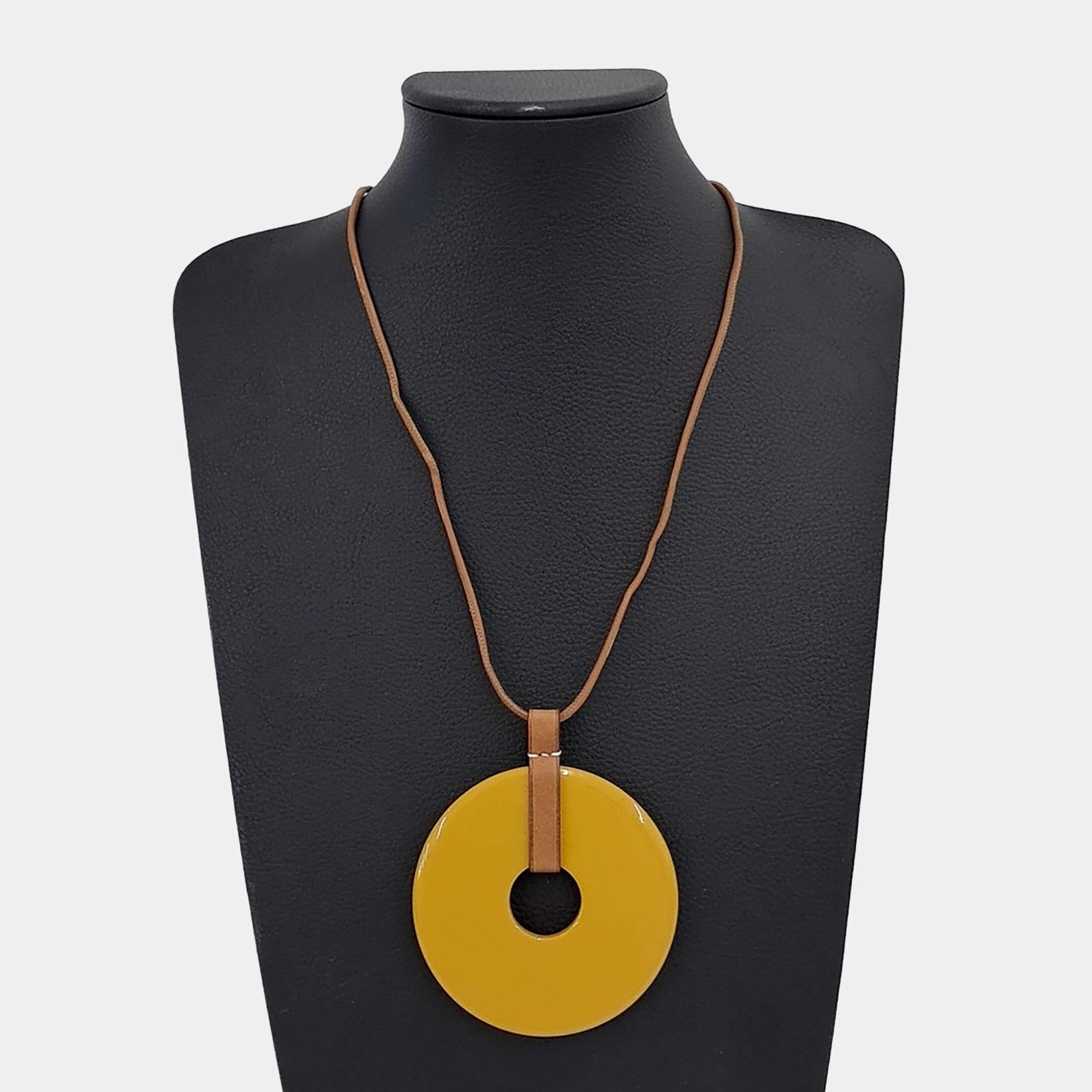 Pre Owned Hermes Brown, Orange Horn Necklace