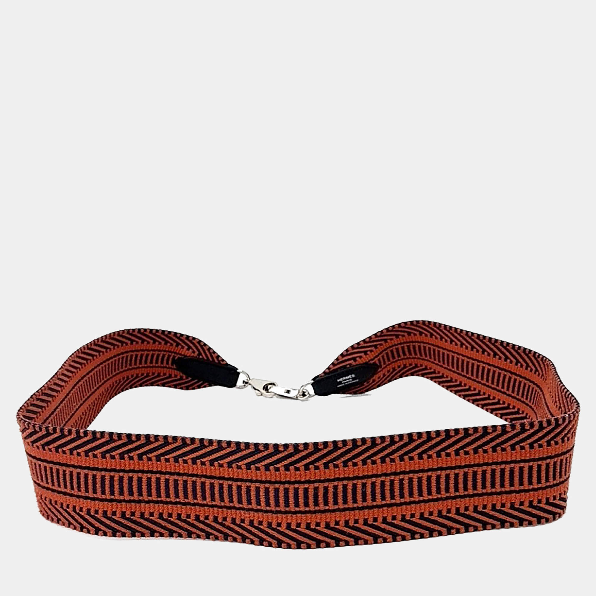 Pre Owned Hermes Orange Fabric Strap