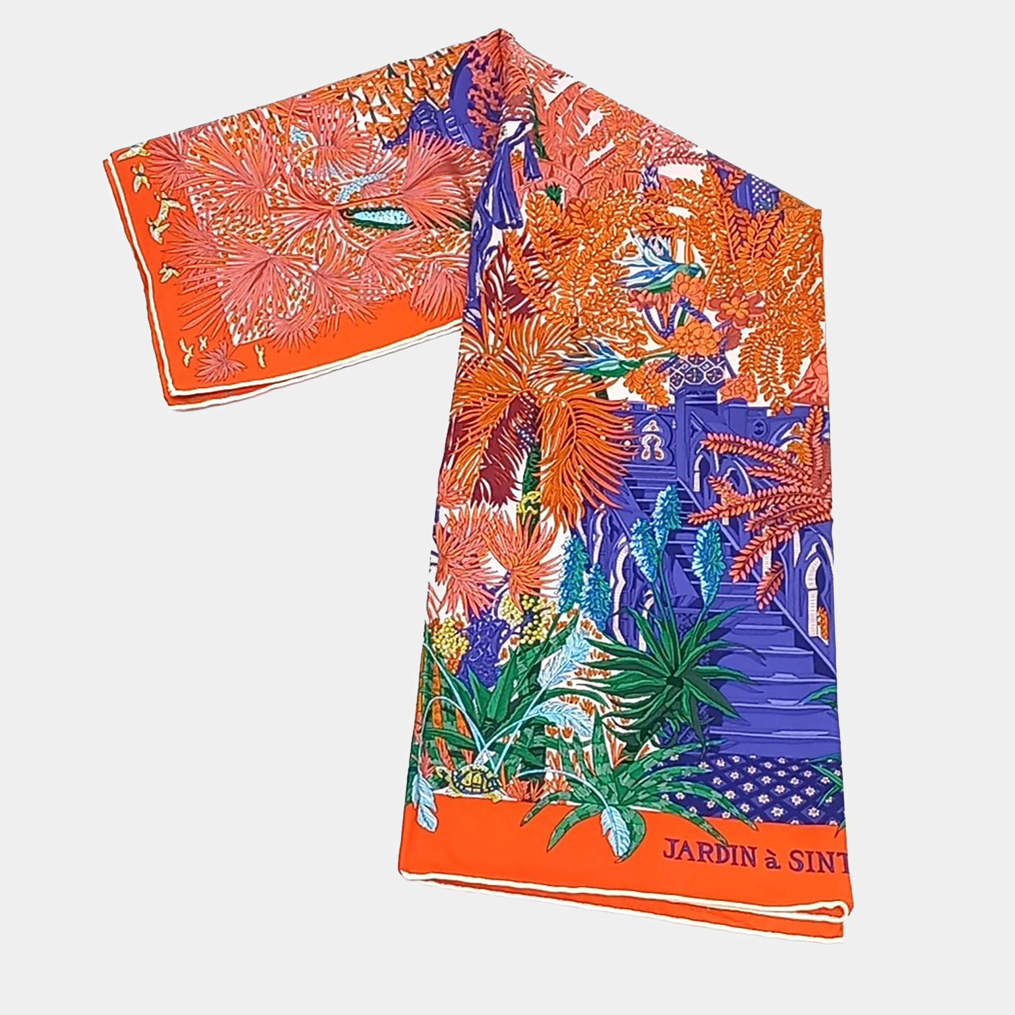 Pre Owned Hermes Multicolor Printed Silk Scarf