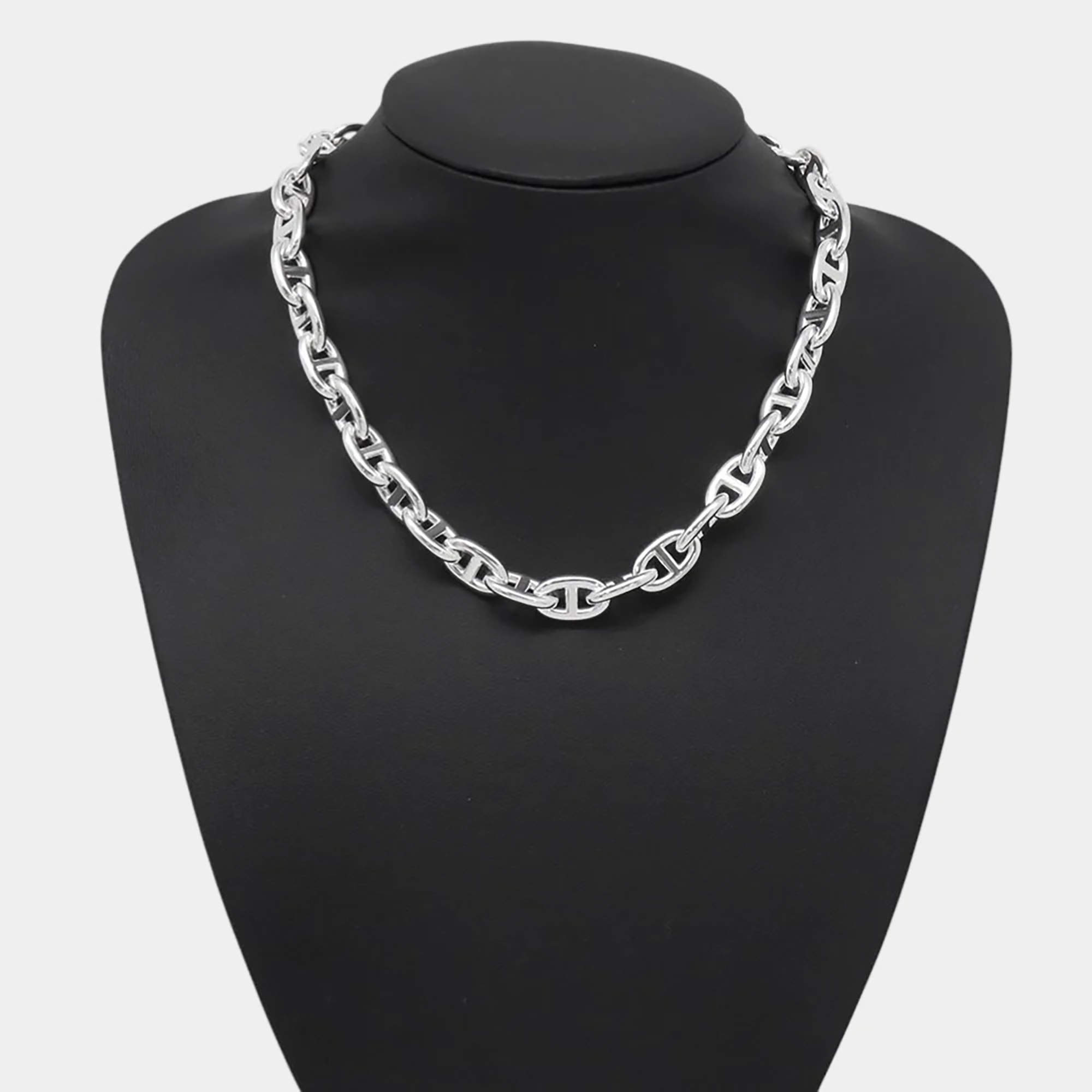 Pre Owned Hermes Chaine D'Ancre Necklace 36 Pieces Size MM Sv925