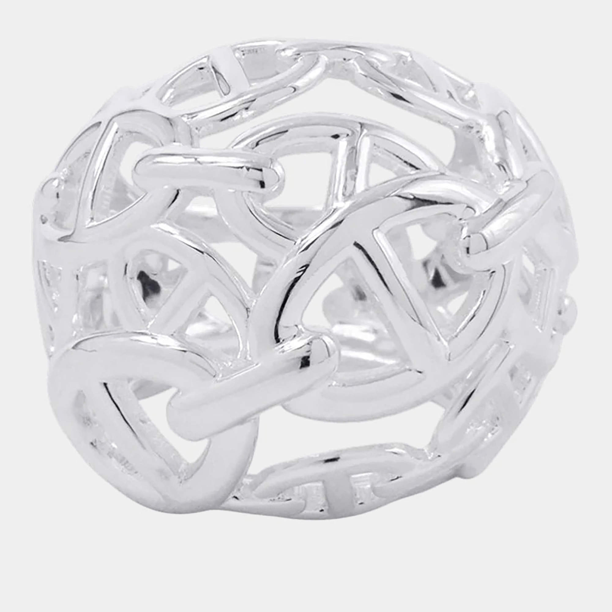 Pre Owned Hermes Chaine D'Ancre Anchene Ring Size TGM Sv925