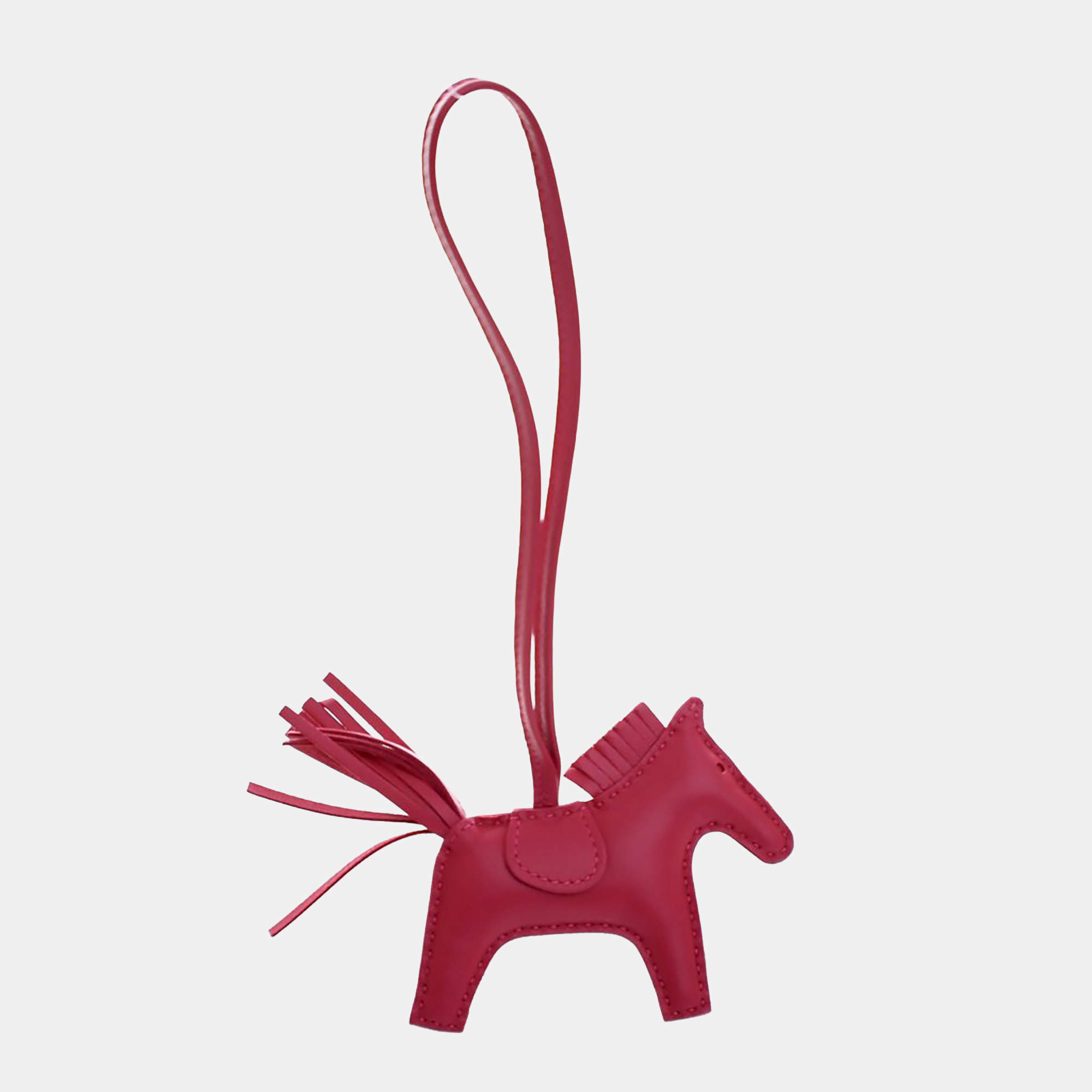 Pre Owned Hermes Rose Mexico Milo Lambskin Rodeo Charm PM