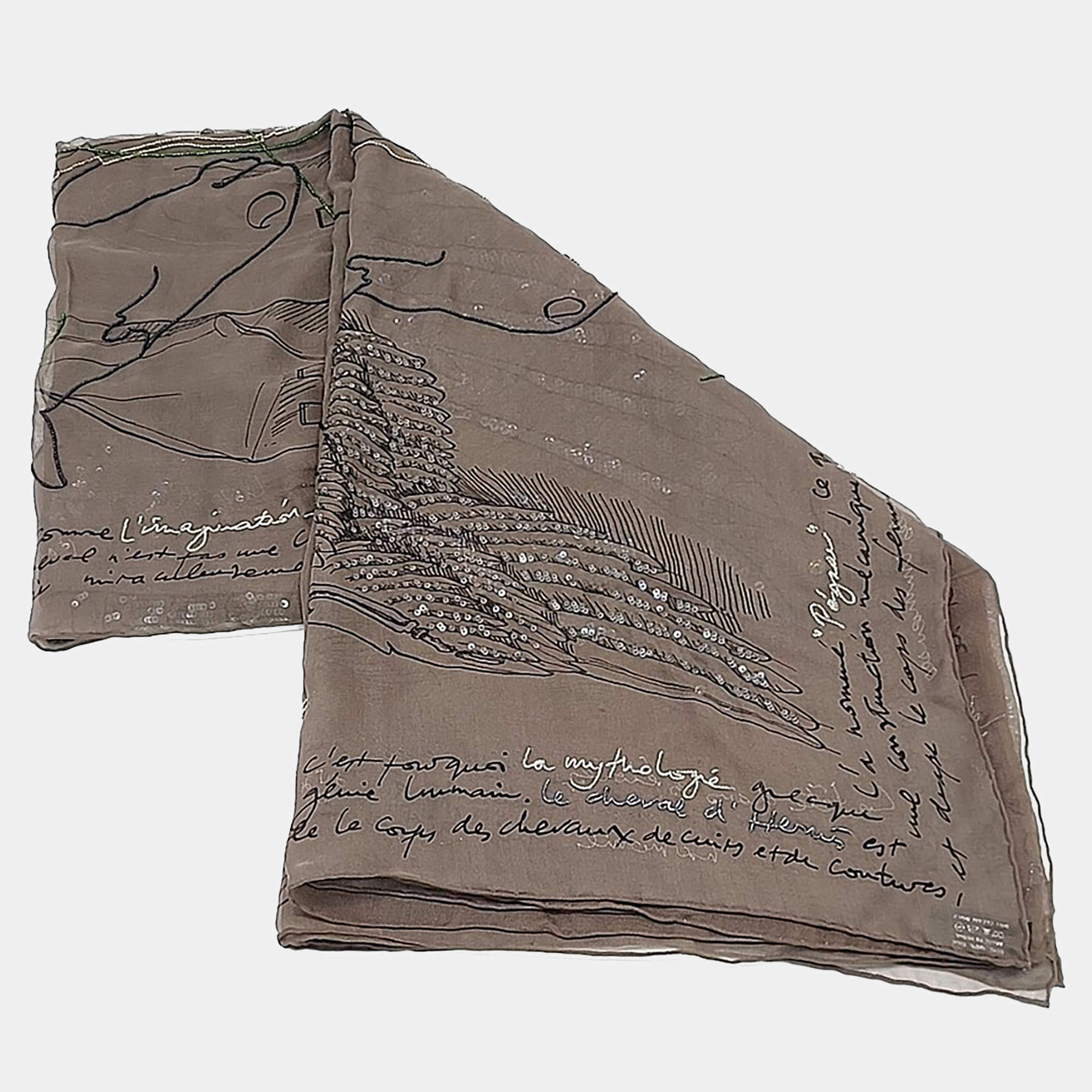 مملوكة مسبقًا Hermes beaded shawl and scarf