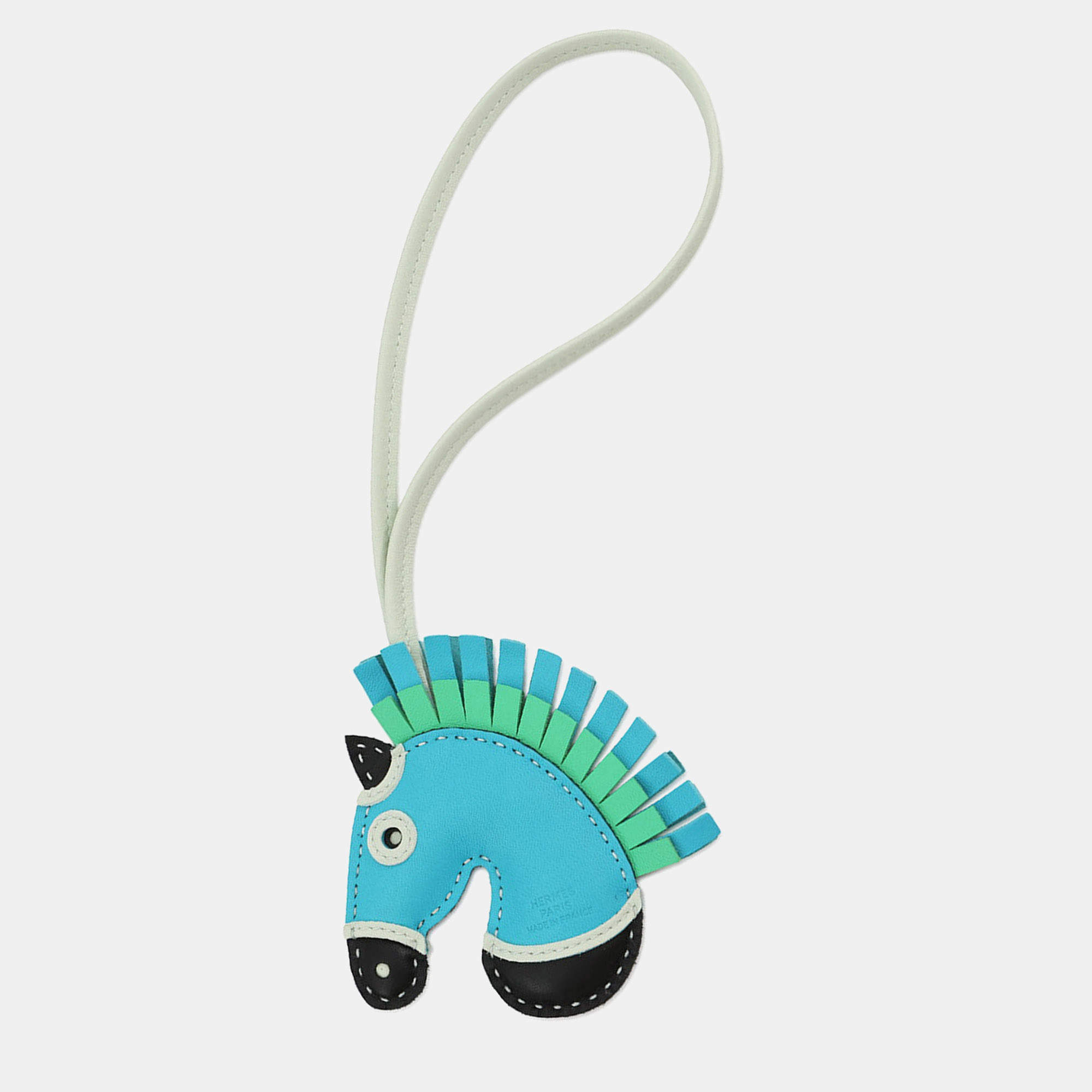 مملوكة مسبقًا Hermes Gee Camail Blue Azteque/Black/Vert Comic/Vert Fizz Lambskin