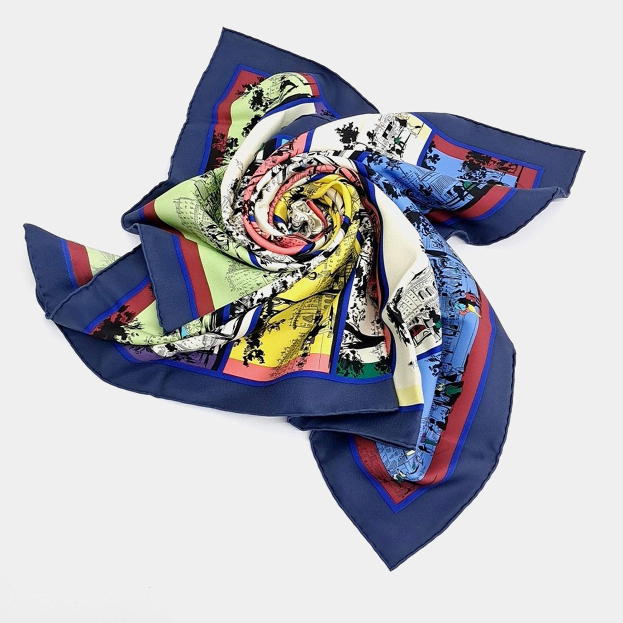 Pre Owned Hermès silk multicolor scarf