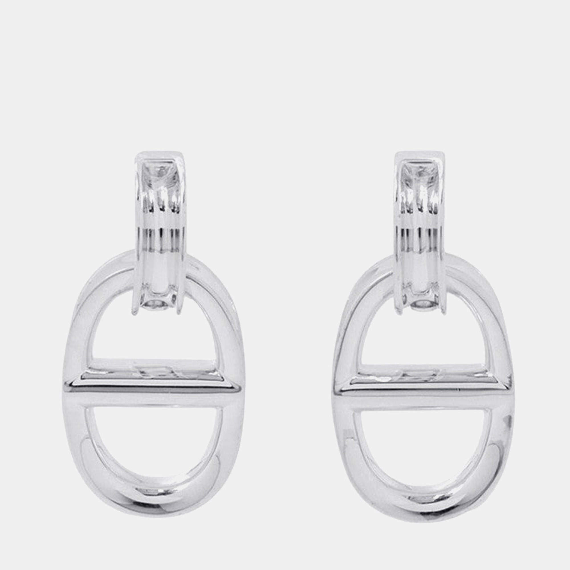 Pre Owned Hermes Chaine D'Ancre Earrings Sv925