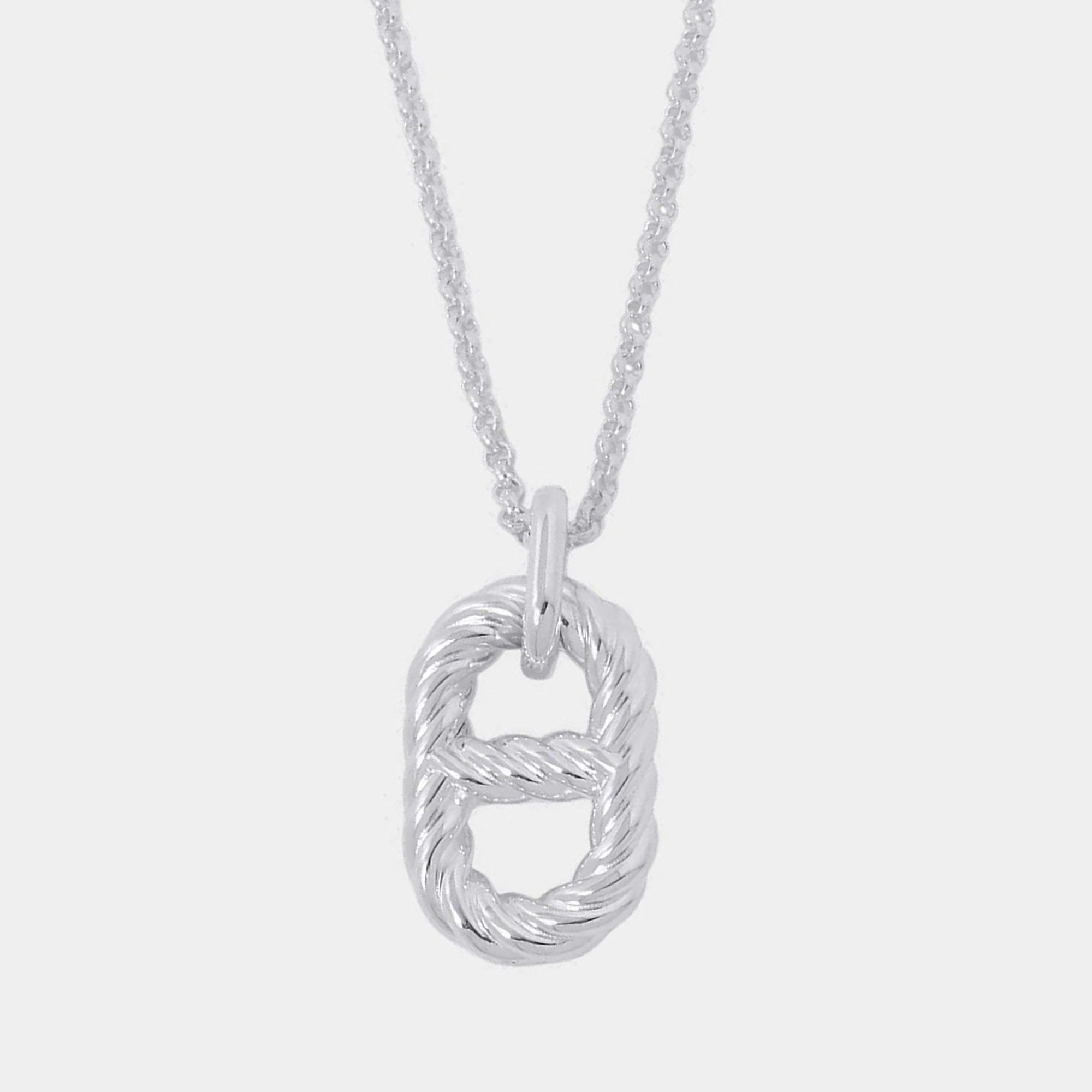 Pre Owned Hermes Chaine D'Ancre Area Ii Twist Necklace Size Gm Sv925