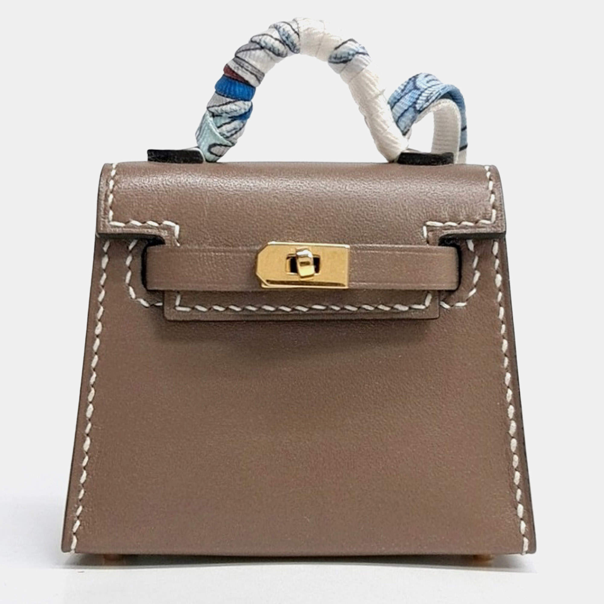 مملوكة مسبقًا Hermès Kelly Twilly Brown Leather Bag Charm (Y)