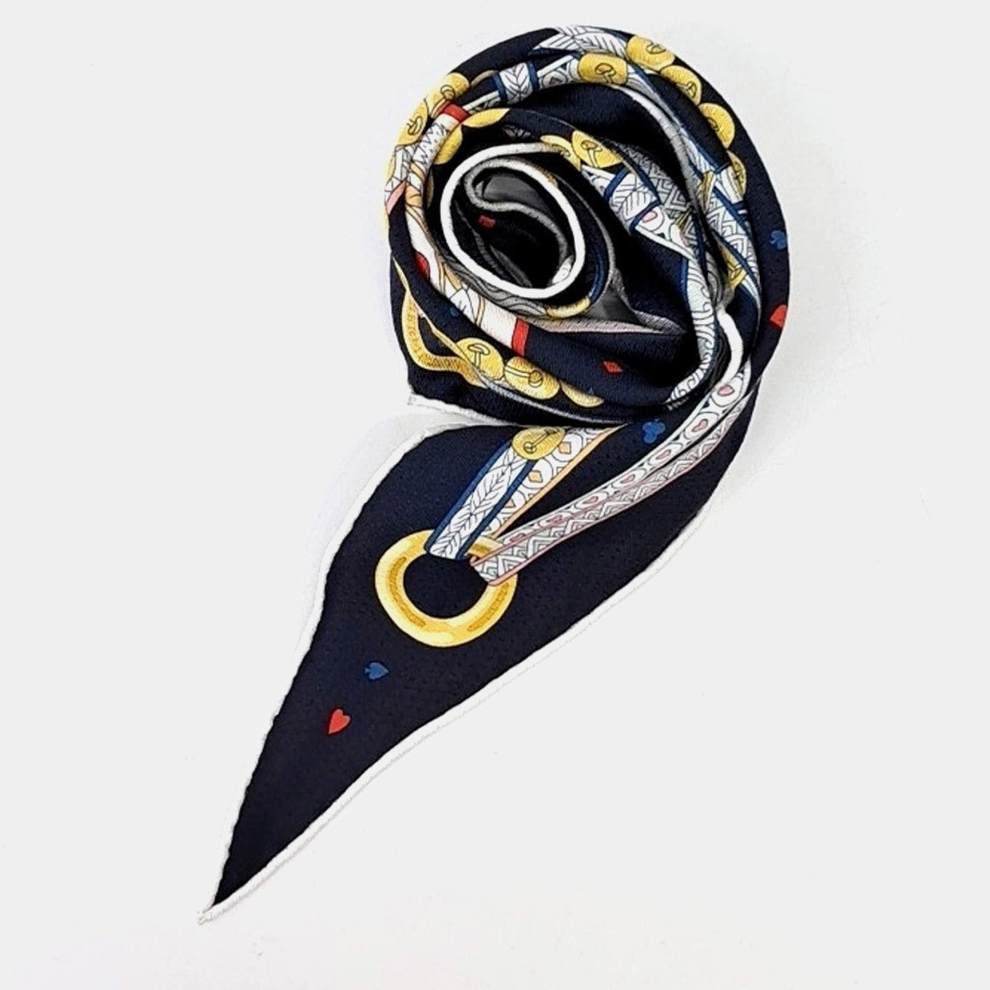 Pre Owned وشاح هيرمس حرير نافي بلو/مالتيكلر نانو لوزانج