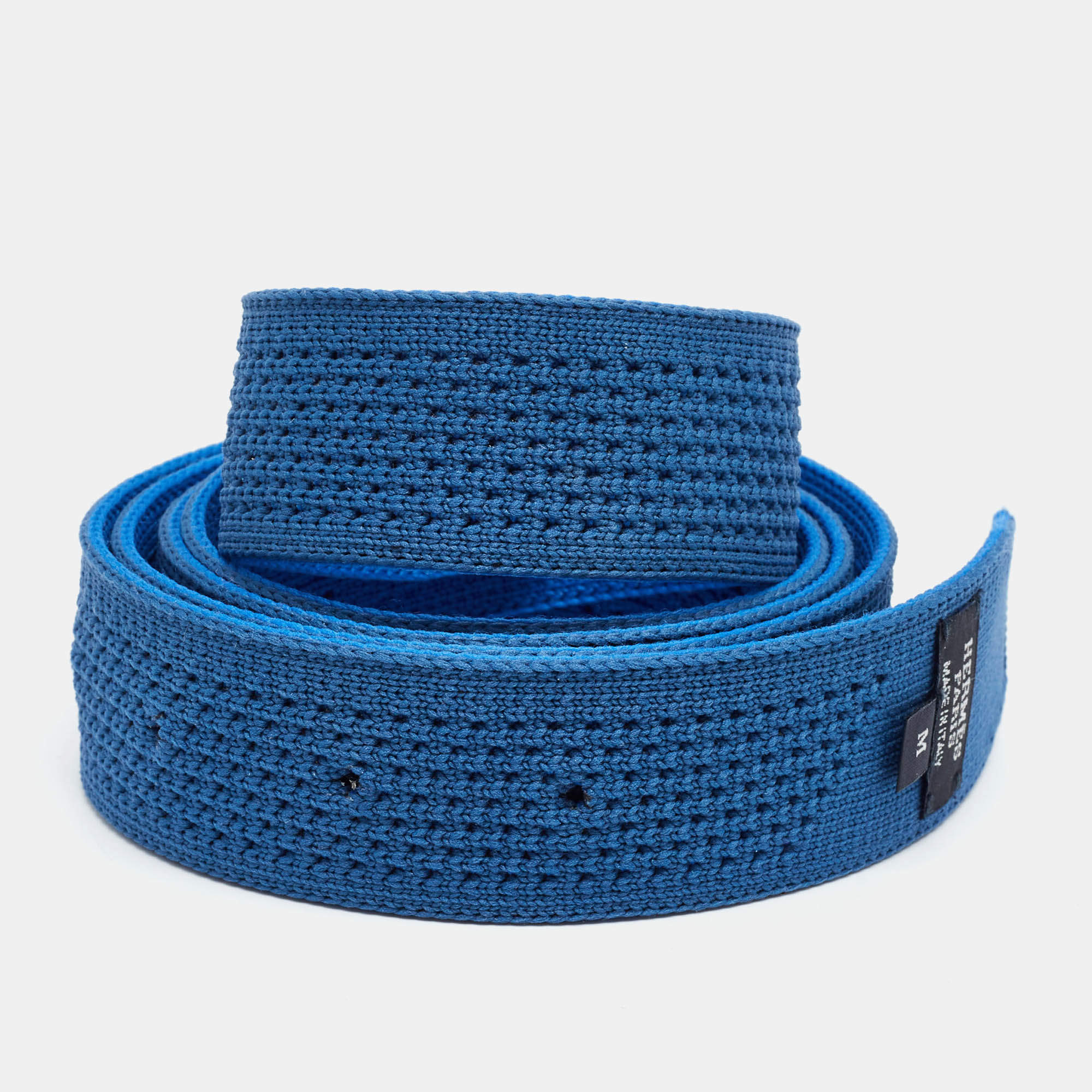 مملوكة مسبقًا Hermès Tonight M Belt Strap Blue Knit Fabric