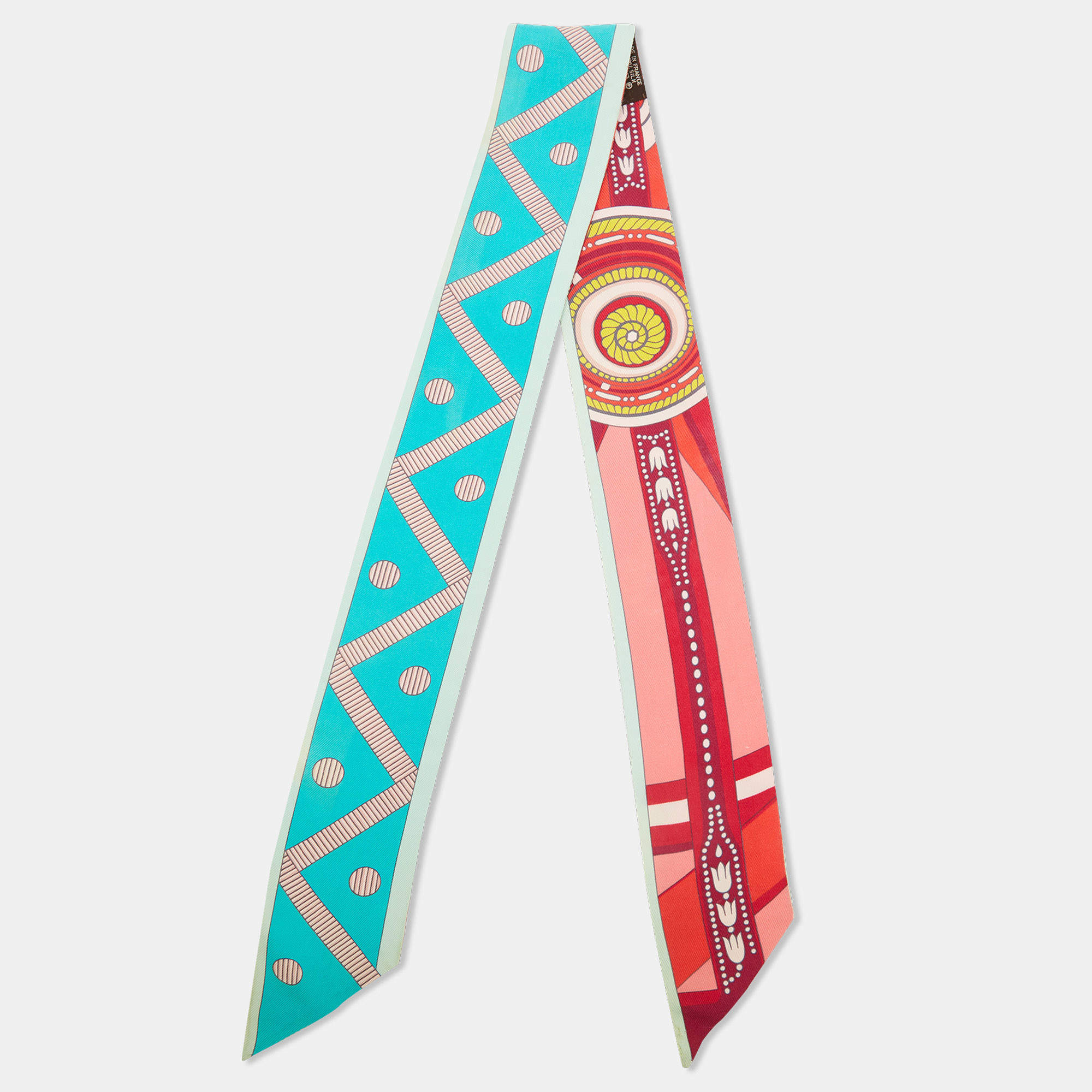 مملوكة مسبقًا Hermès Multicolor Bolduc Silk Twilly Scarf 