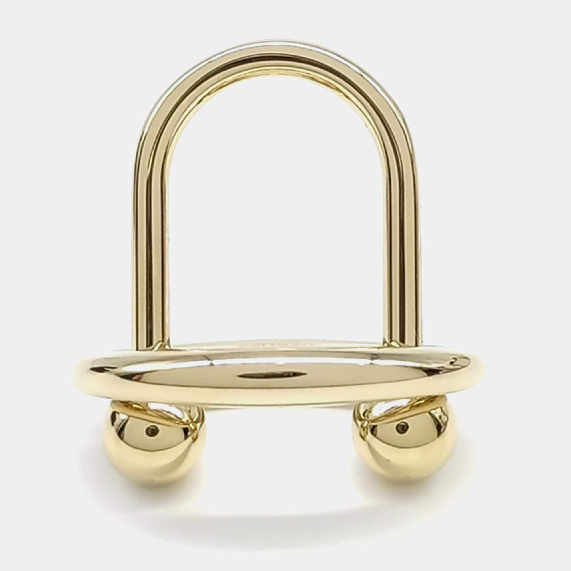 مملوكة مسبقًا Hermès Gold Tone Scarf Ring