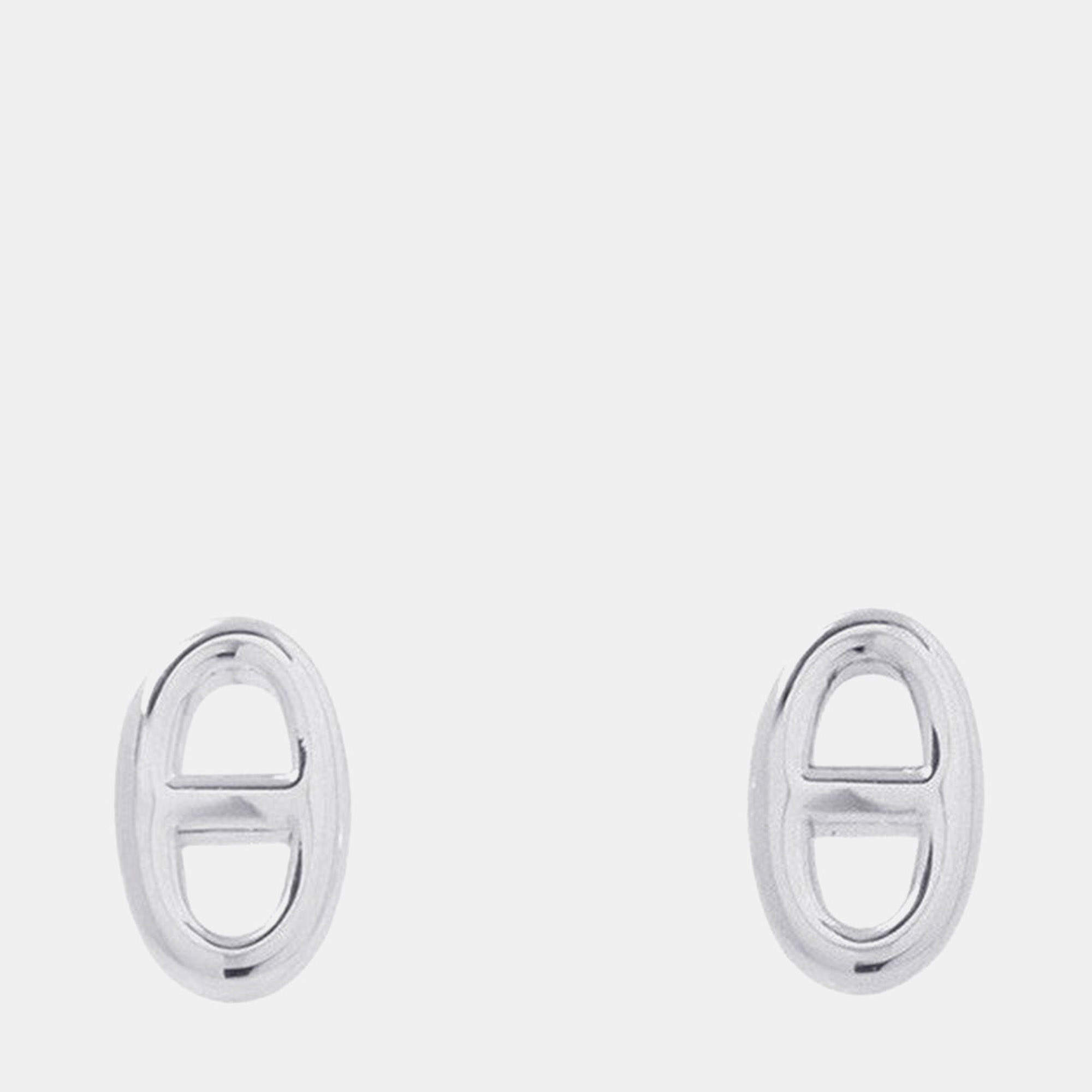 Pre Owned Hermes Farandole Chaine D'Ancre Motif Earrings Size Tpm Sv925