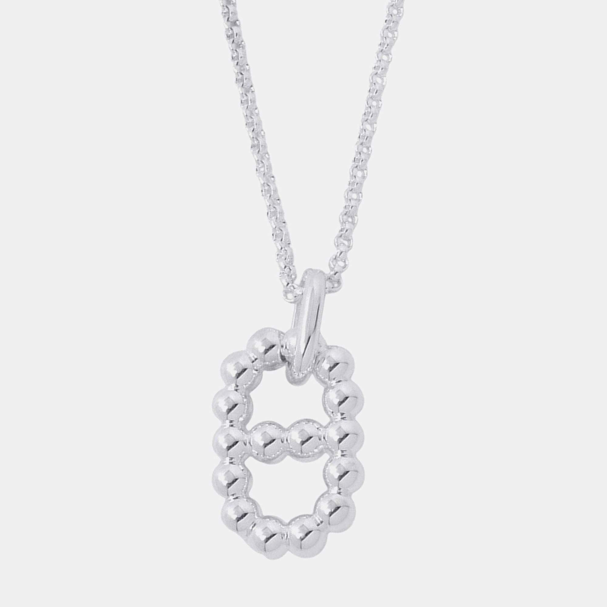 Pre Owned Hermes Chaine D'Ancre Area Ii Necklace Size Gm Sv925