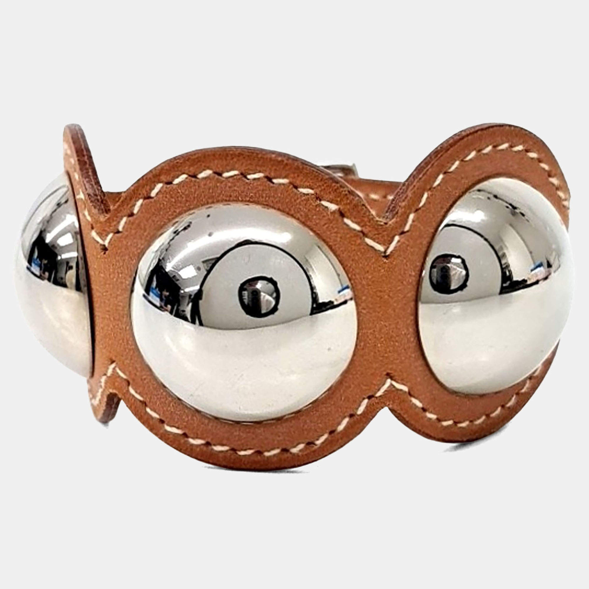 Pre Owned Hermès Leather Passage Crouthé Bracelet (A)
