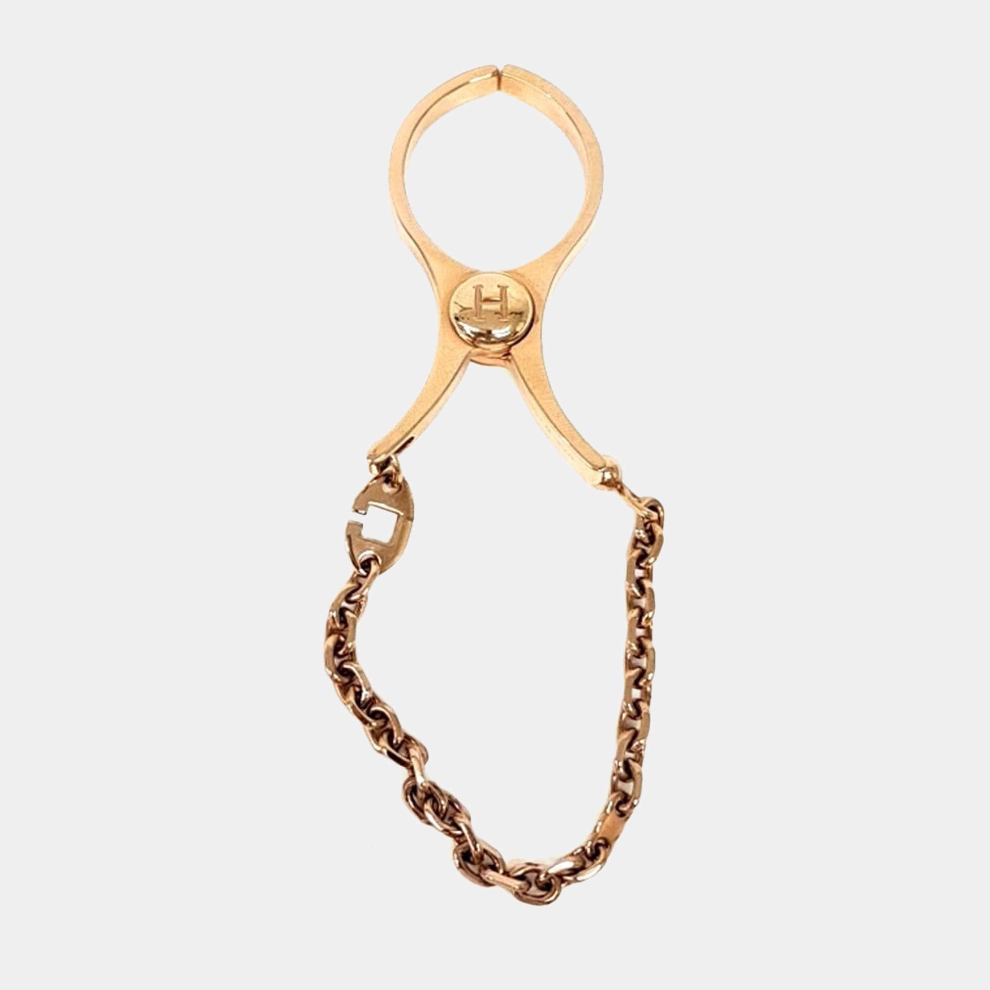 Pre Owned Hermès Gold Tone Keyring and Glove loop