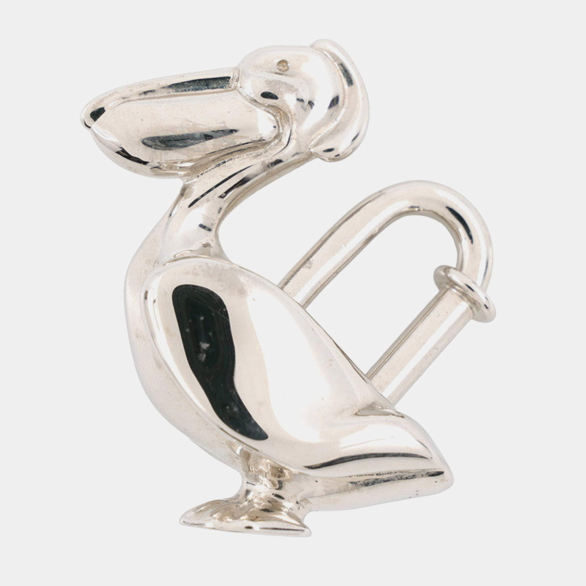 Pre Owned Hermes Cadena Pelican Silver Metal