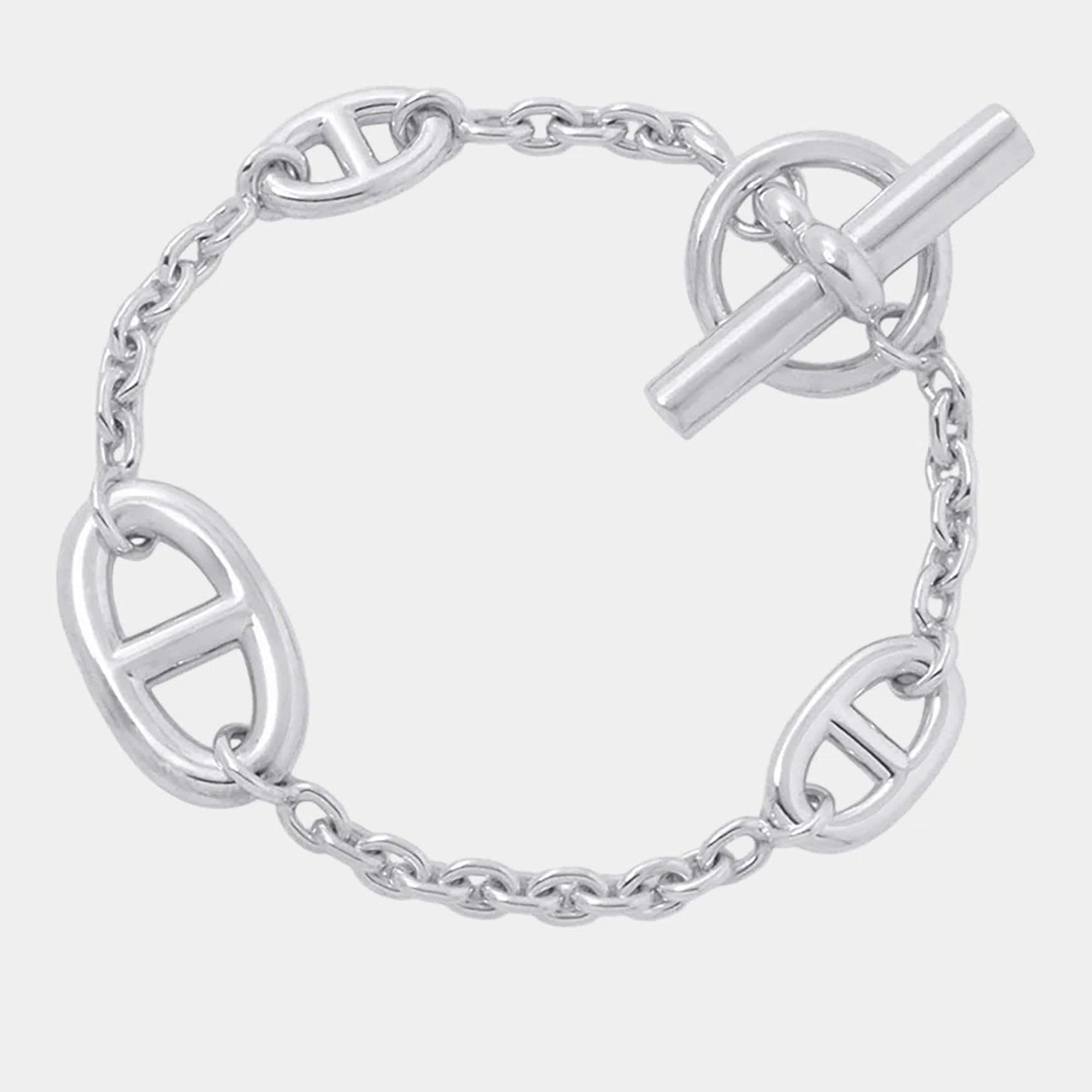 Pre Owned Hermes Farandole Bracelet Size Lg Sv925