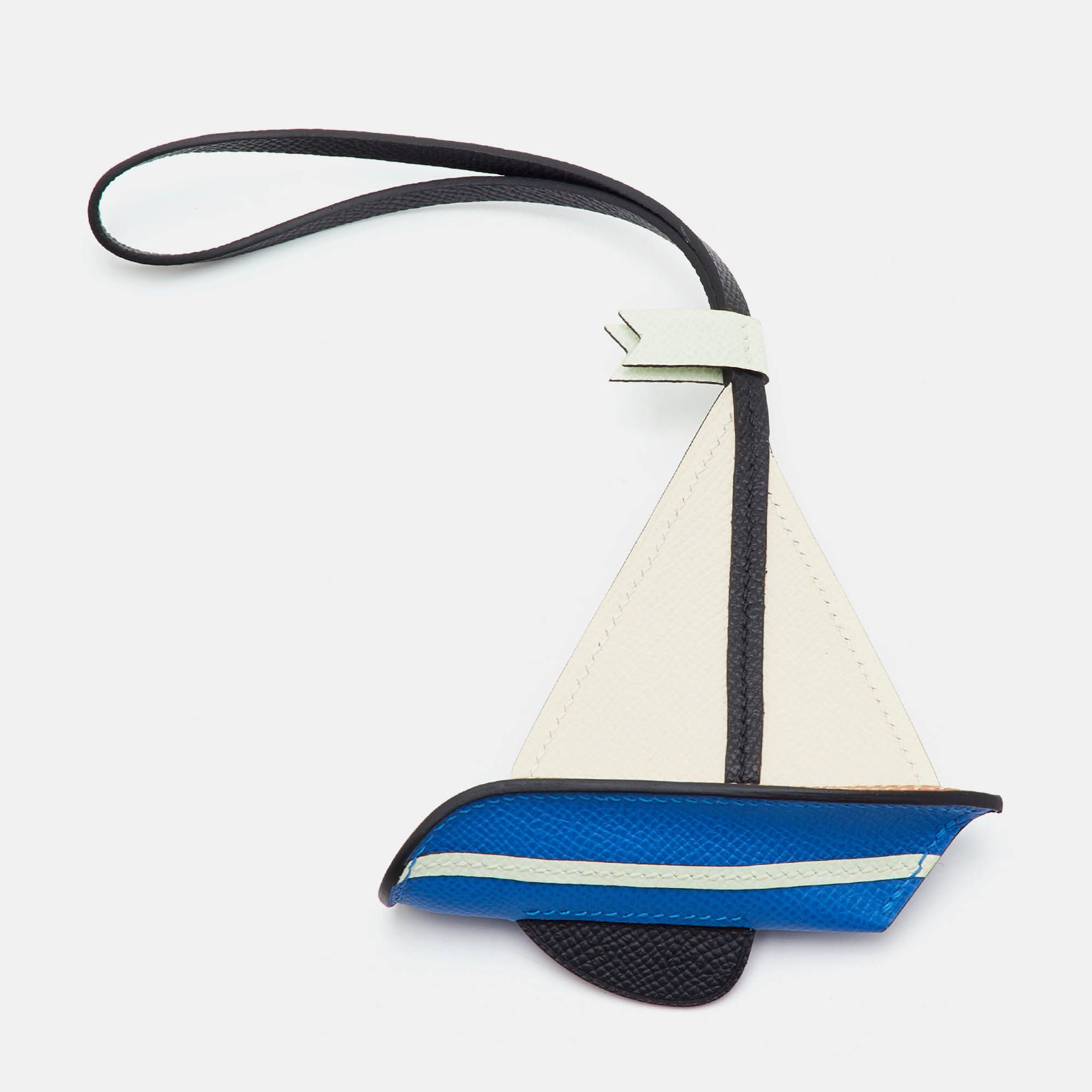 Pre Owned Hermès Sail 24 Nata/Gold/Bleu France Epsom Leather Sailboat Bag Charm