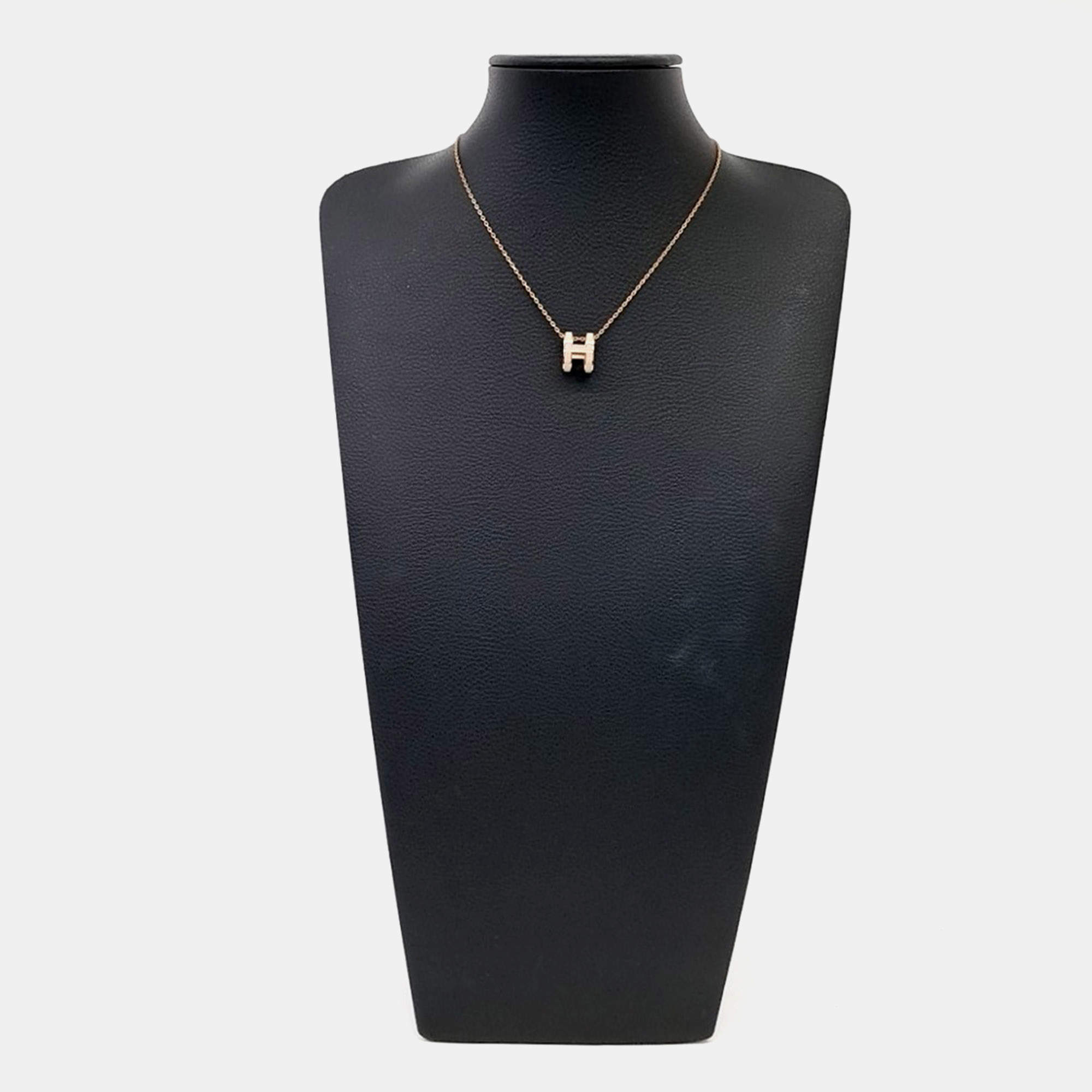 Pre Owned قلادة هيرمس بوب H معدنية بشعار