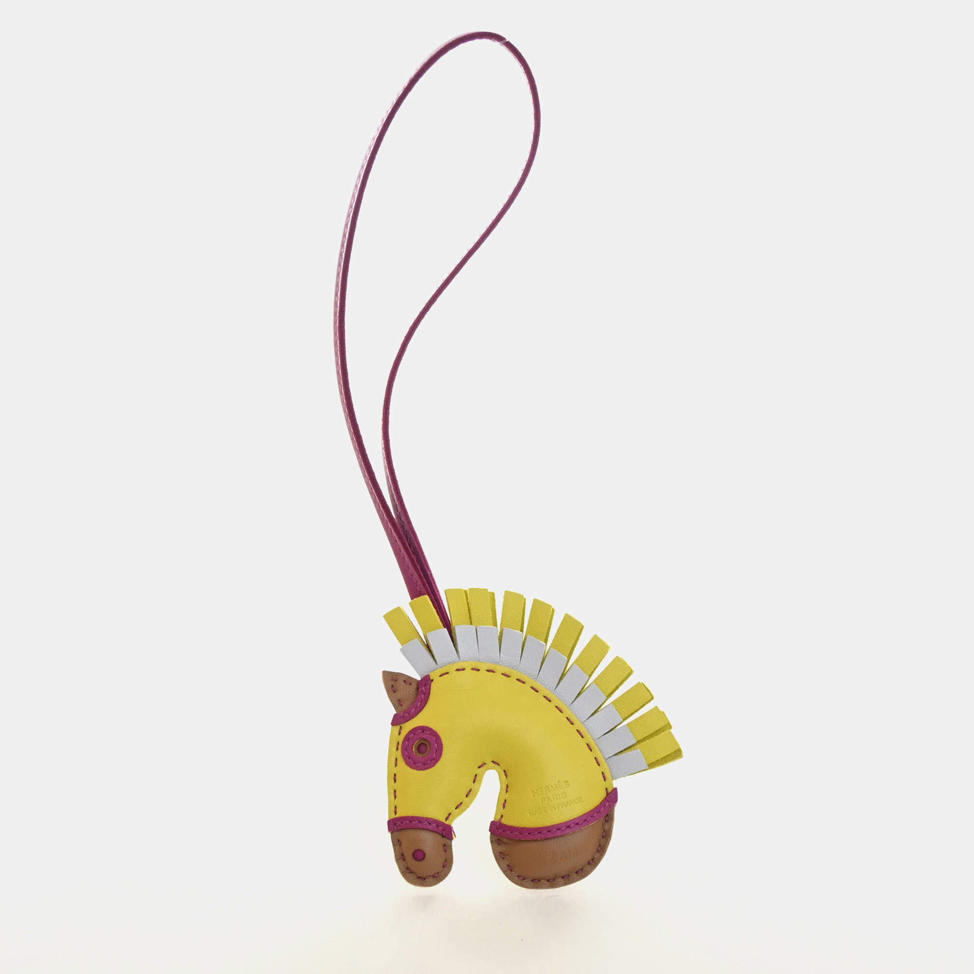 مملوكة مسبقًا Hermes GeeGee Camail Multicolor Milo Lambskin Bag Charm