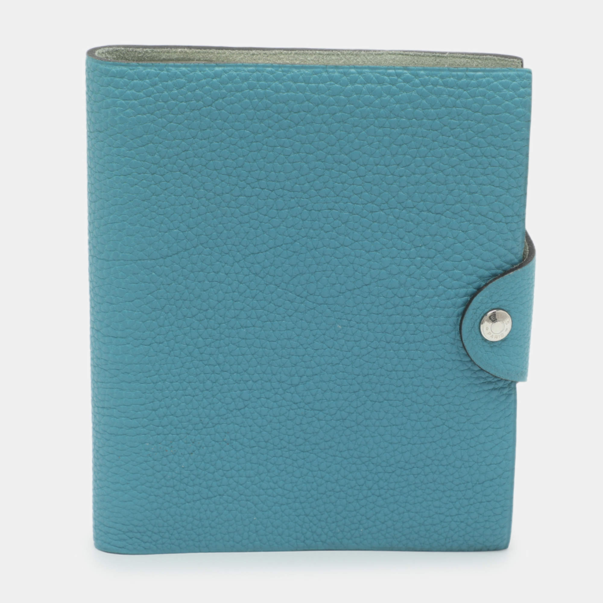 Pre Owned Hermès Ulysse PM Turquoise Blue Togo Leather Notebook